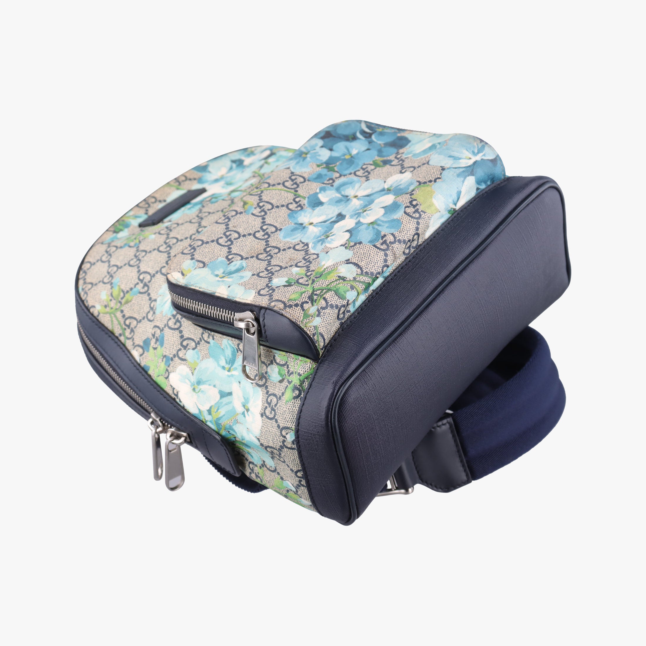 Vintage Gucci GG Blooms Beige×Navy×Multicolor PVC coated canvas 546327 backpack/rucksack | stylenewstar