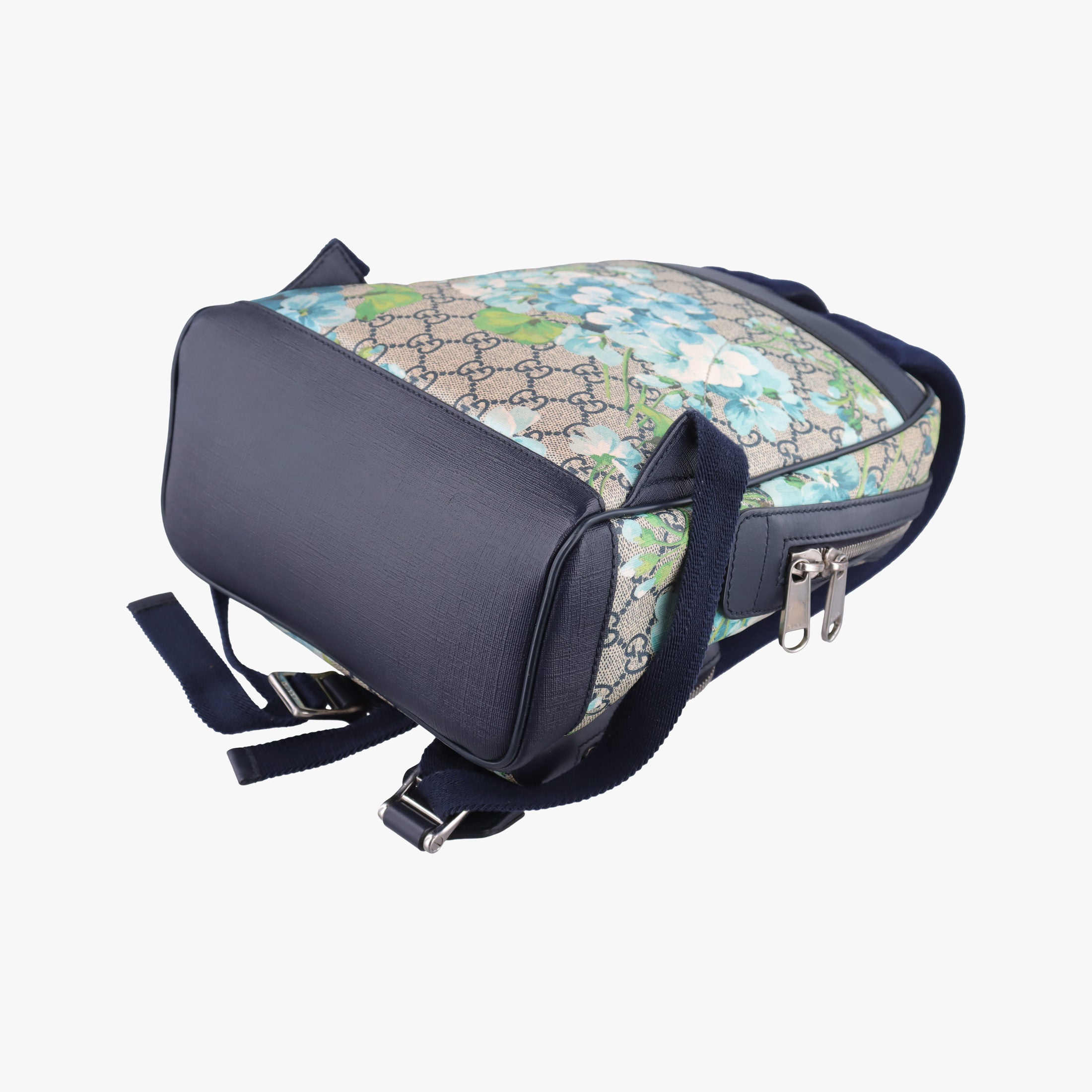 Vintage Gucci GG Blooms Beige×Navy×Multicolor PVC coated canvas 546327 backpack/rucksack | stylenewstar