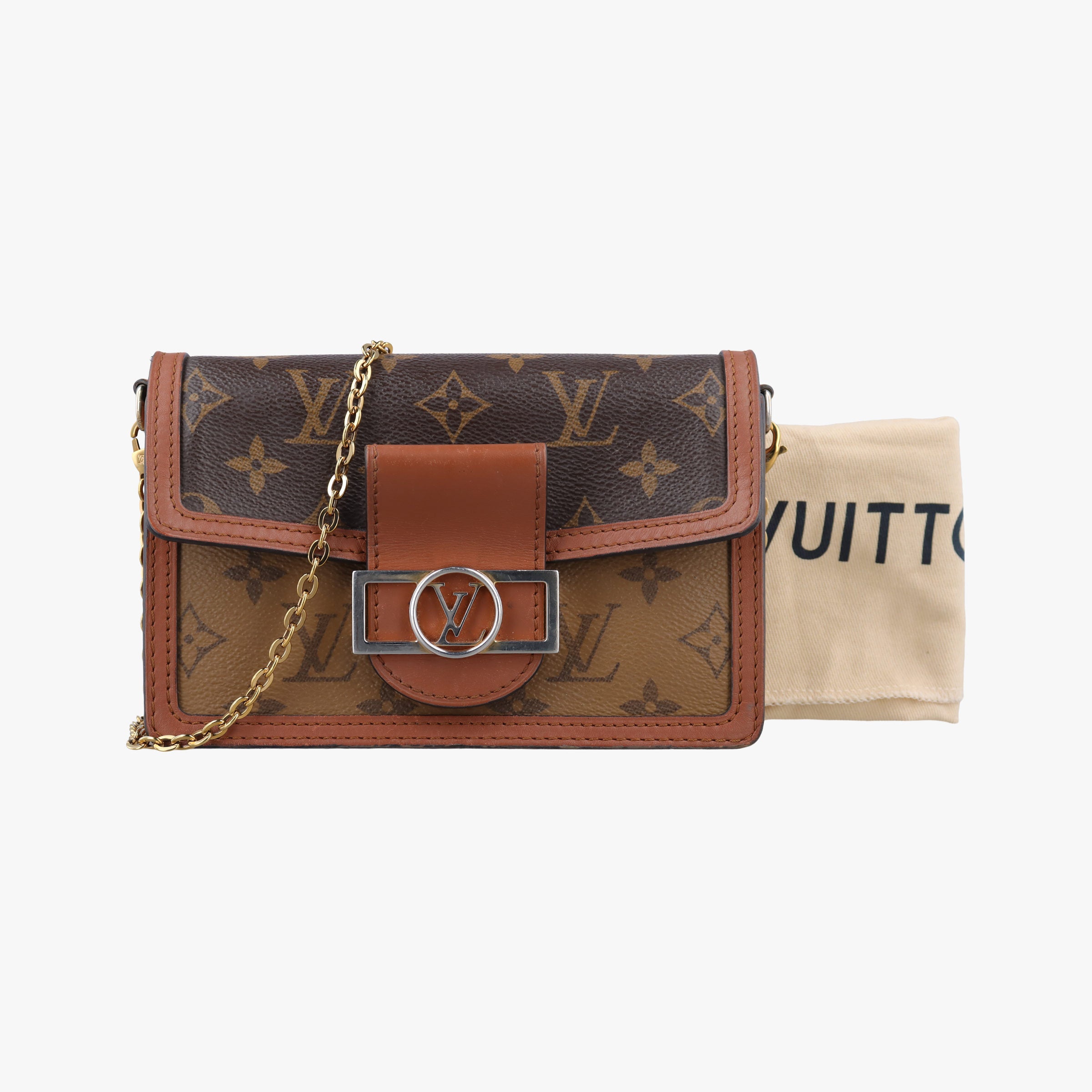Pre-owned Louis Vuitton Portefeuille Dauphine Brown Monogram Reverse M68746 shoulderbag | stylenewstar