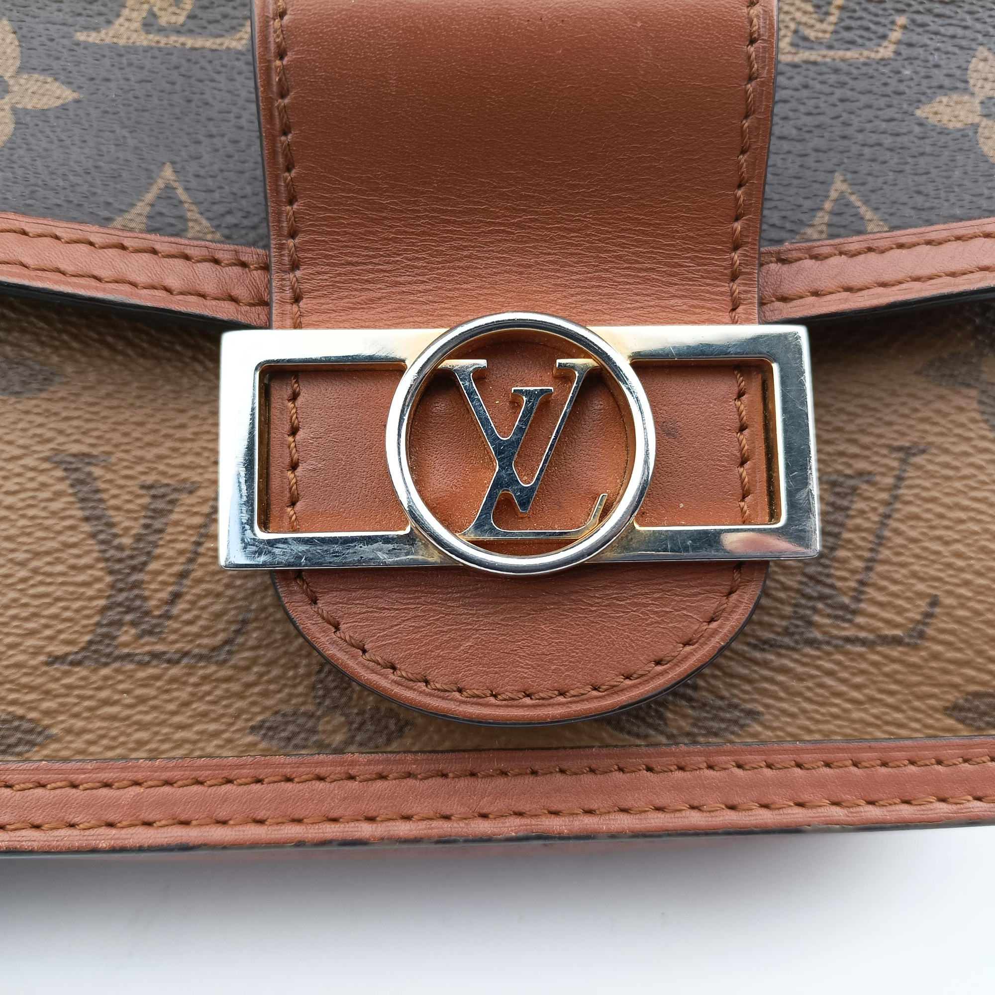 Pre-owned Louis Vuitton Portefeuille Dauphine Brown Monogram Reverse M68746 shoulderbag | stylenewstar