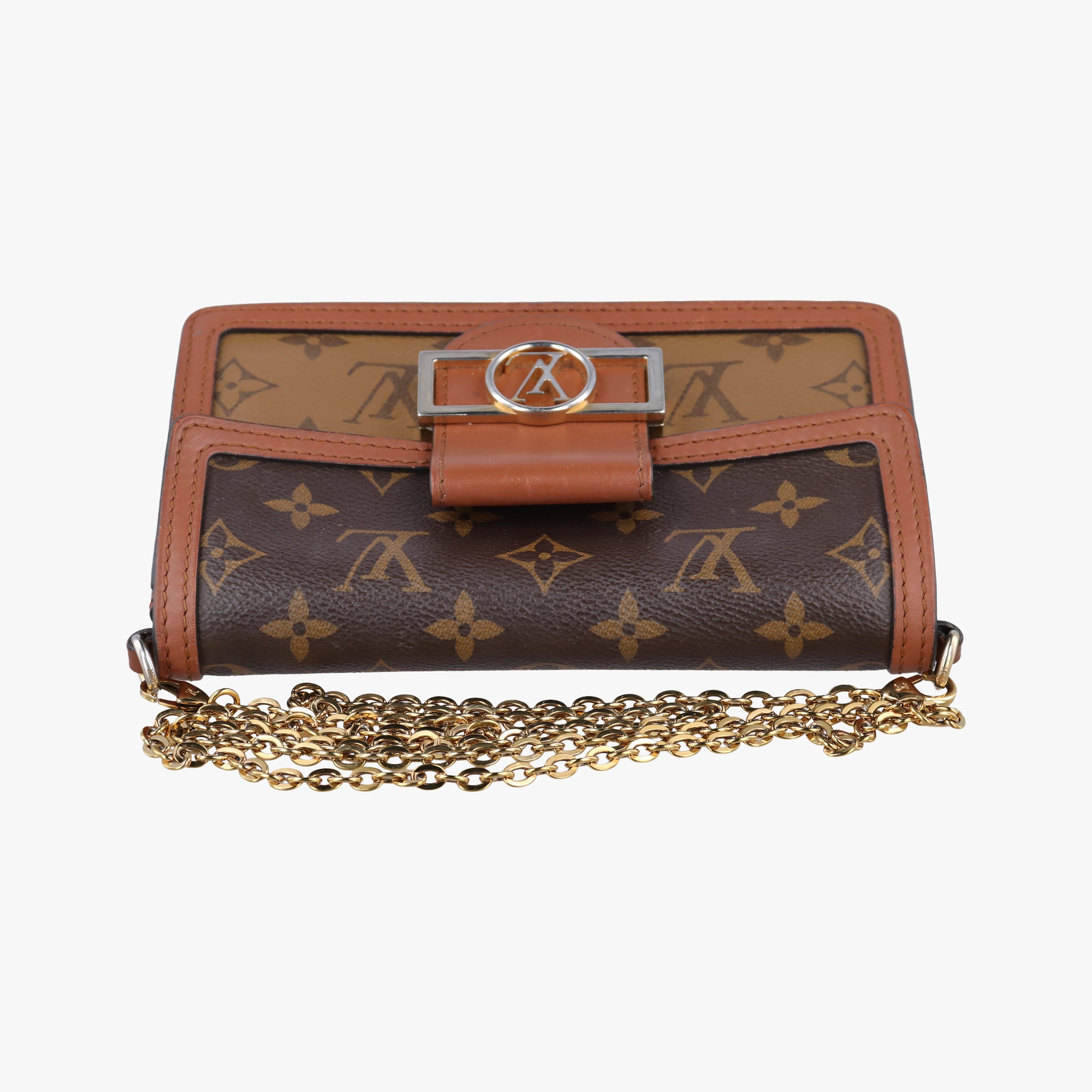 Pre-owned Louis Vuitton Portefeuille Dauphine Brown Monogram Reverse M68746 shoulderbag | stylenewstar