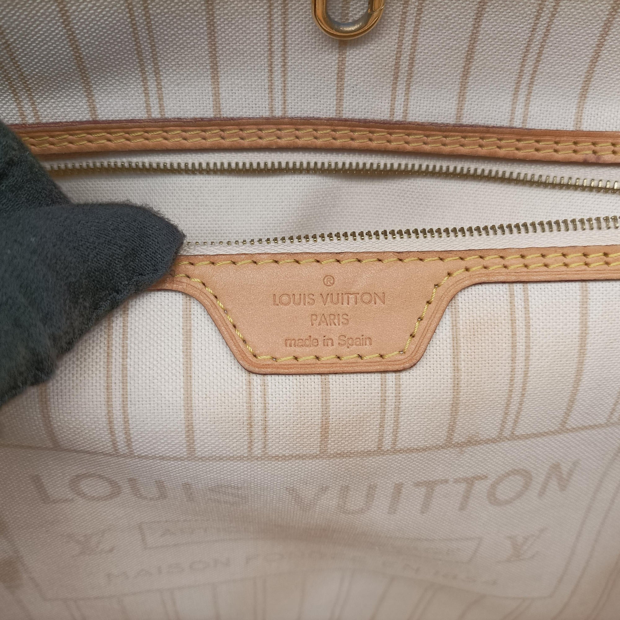Pre-owned Louis Vuitton Neverfull MM Azur Damier Canvas N51107 handbag | stylenewstar
