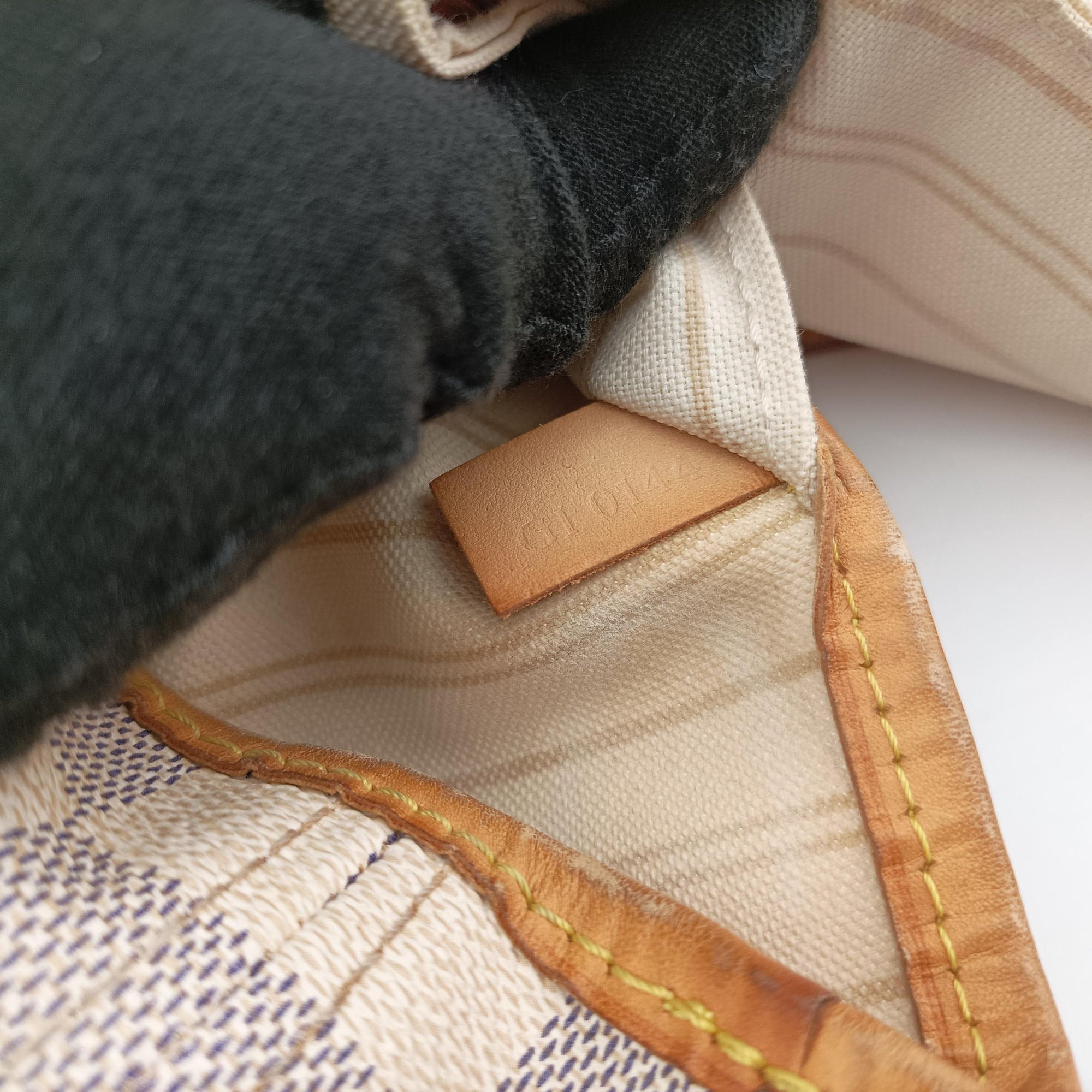 Pre-owned Louis Vuitton Neverfull MM Azur Damier Canvas N51107 handbag | stylenewstar