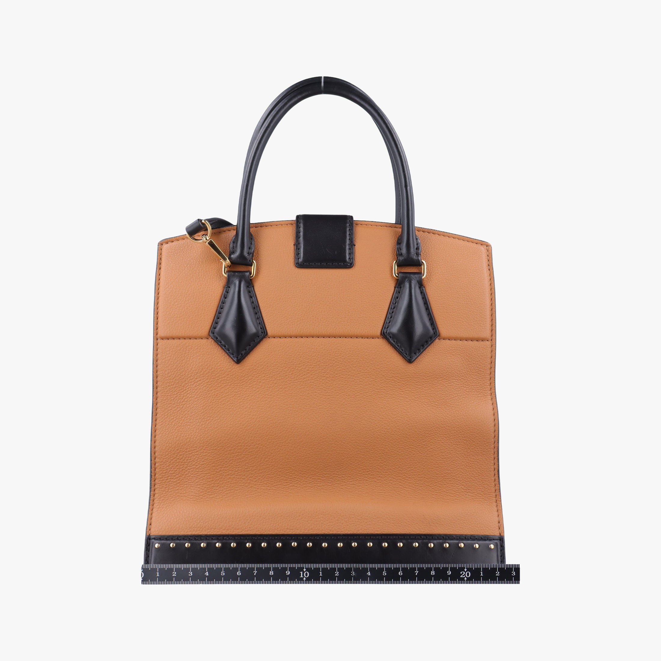 Pre-owned Louis Vuitton Studs Bicolor Beige×Black Leather M51654 shoulderbag | stylenewstar