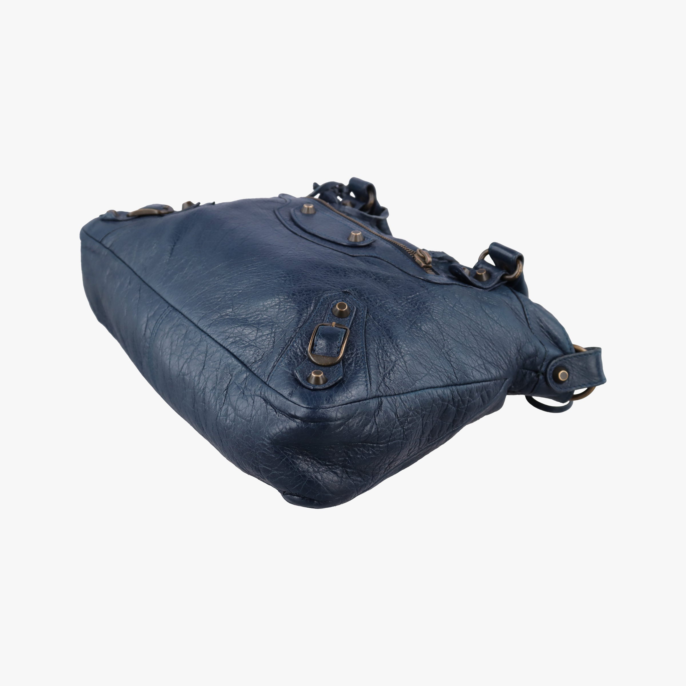 Pre-owned Balenciaga Giant City Navy lambskin  shoulderbag | stylenewstar