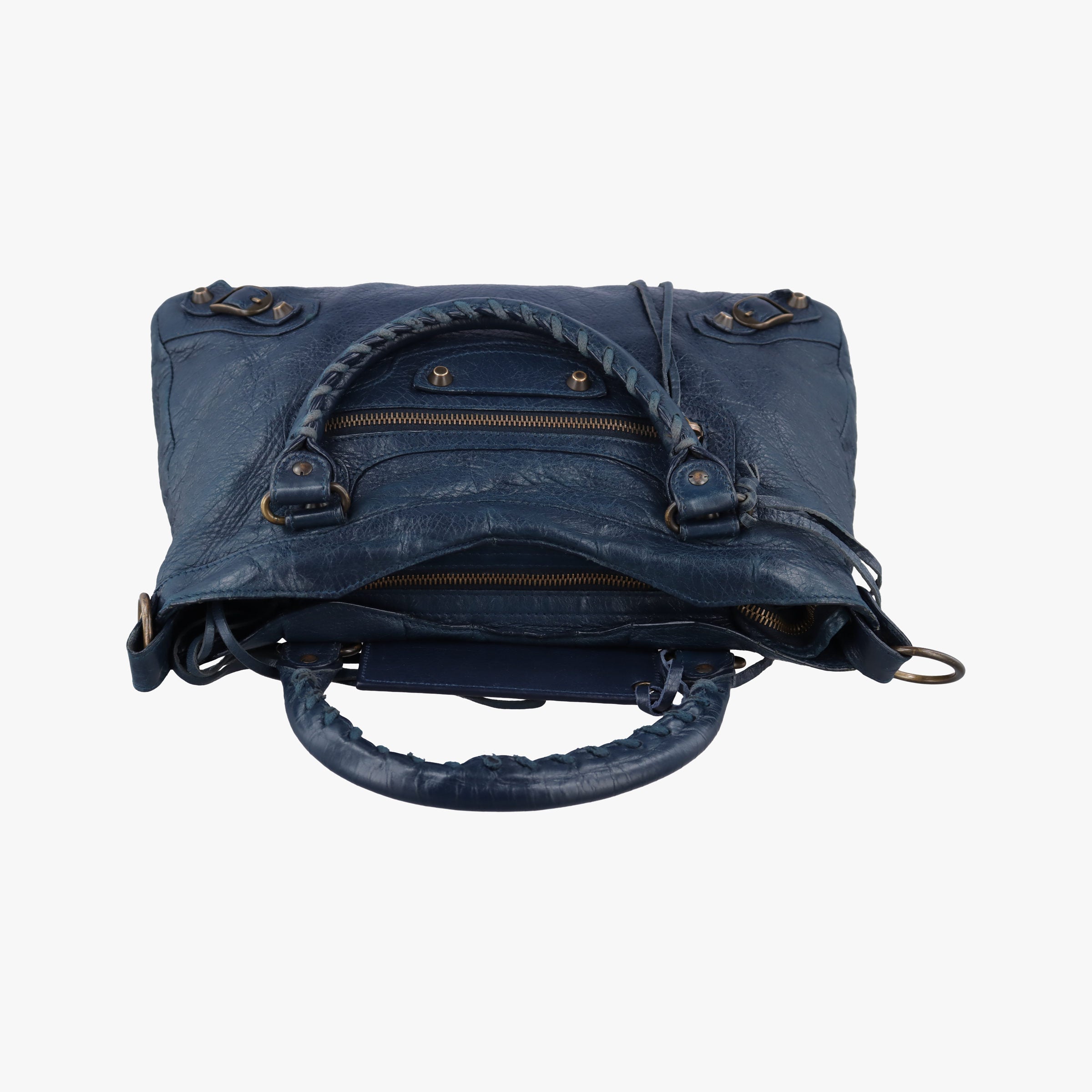 Pre-owned Balenciaga Giant City Navy lambskin  shoulderbag | stylenewstar