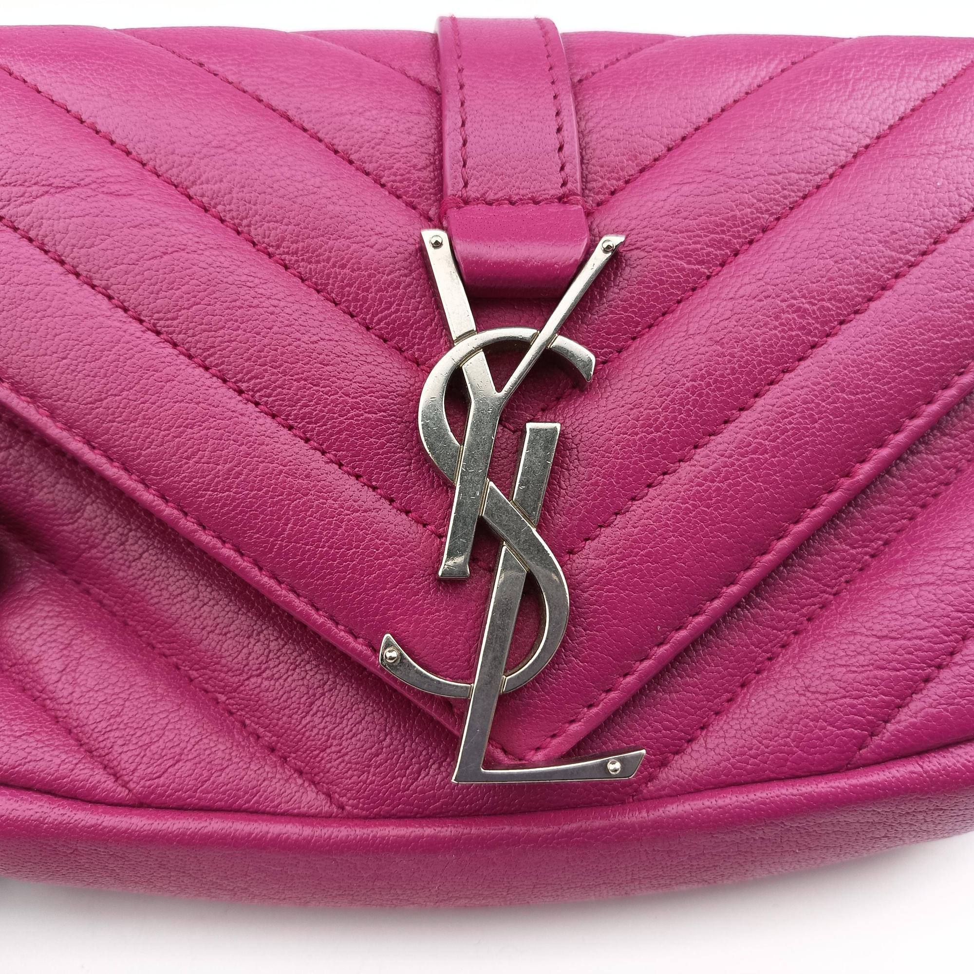 Pre-owned Yves Saint Laurent Baby Chai Rose Leather 399289 shoulderbag | stylenewstar