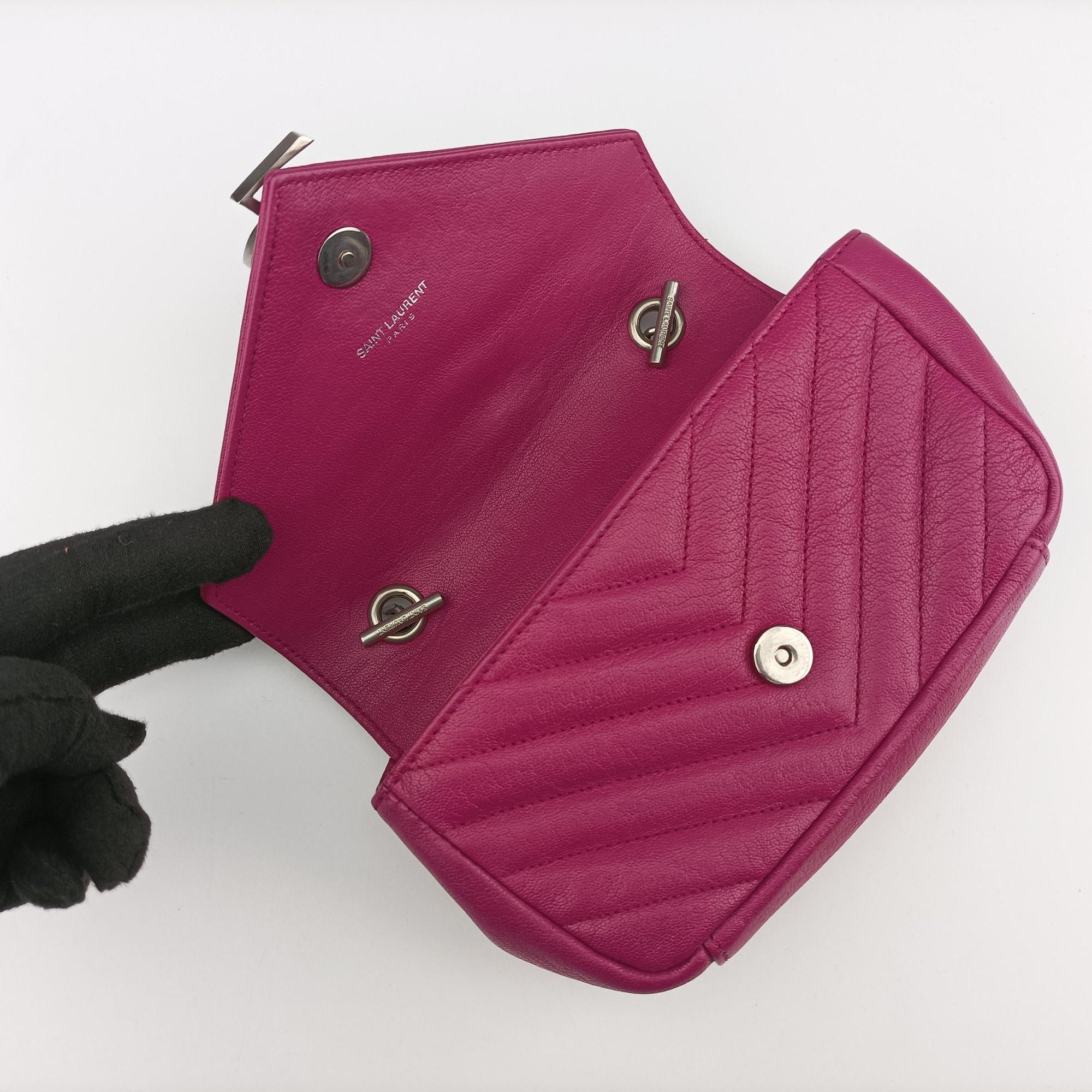 Pre-owned Yves Saint Laurent Baby Chai Rose Leather 399289 shoulderbag | stylenewstar