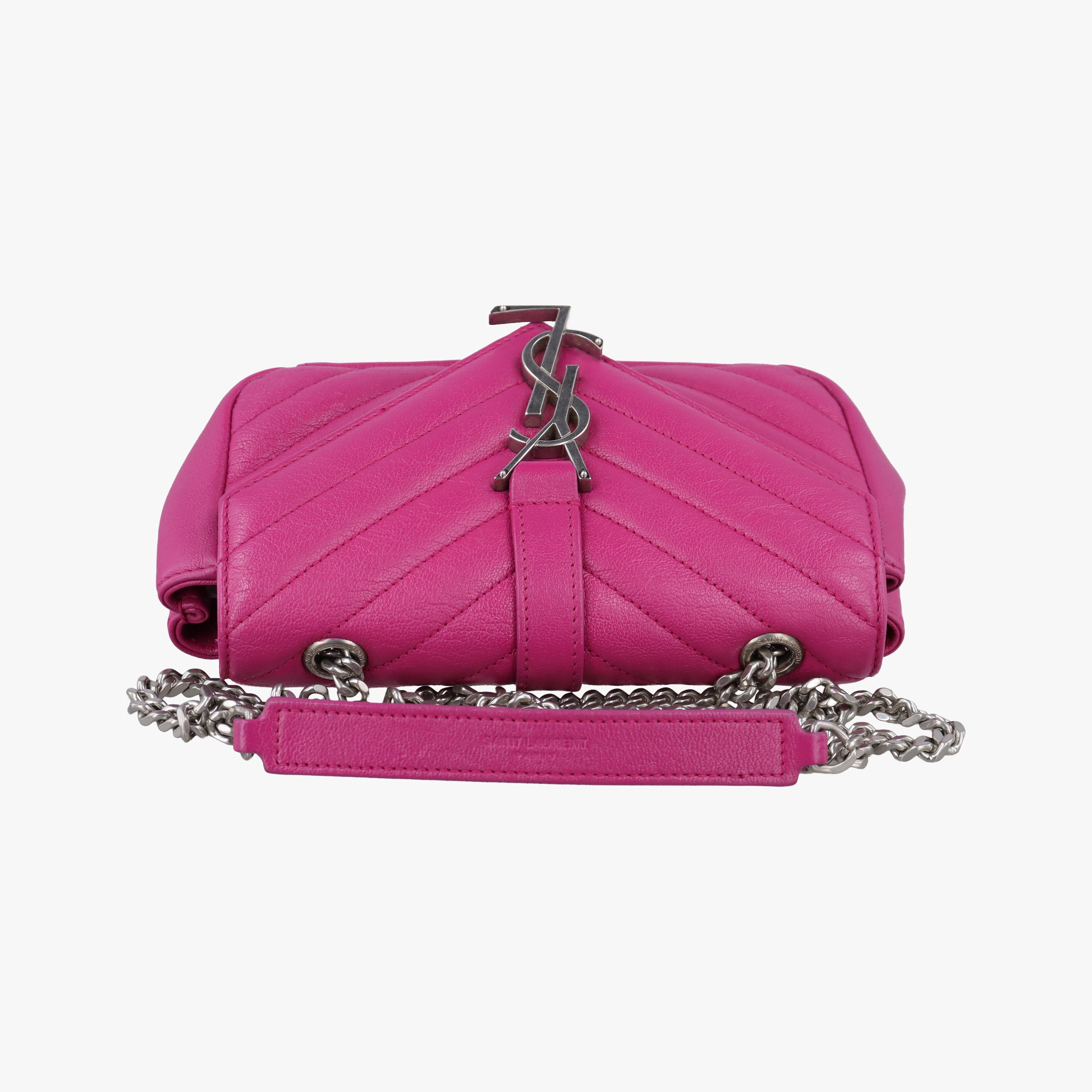 Pre-owned Yves Saint Laurent Baby Chai Rose Leather 399289 shoulderbag | stylenewstar