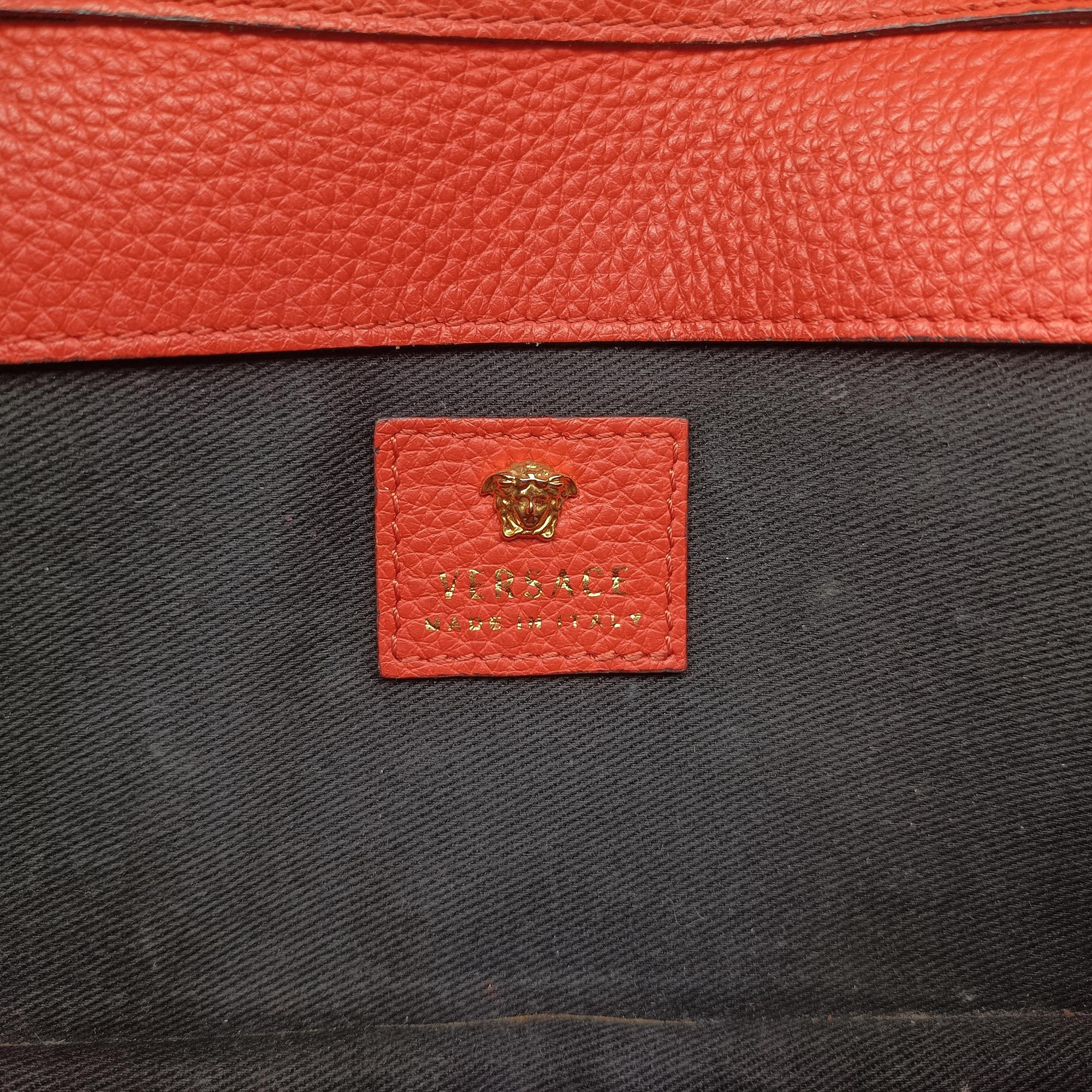 Vintage VERSACE Medusa Orange Leather  shoulderbag | stylenewstar
