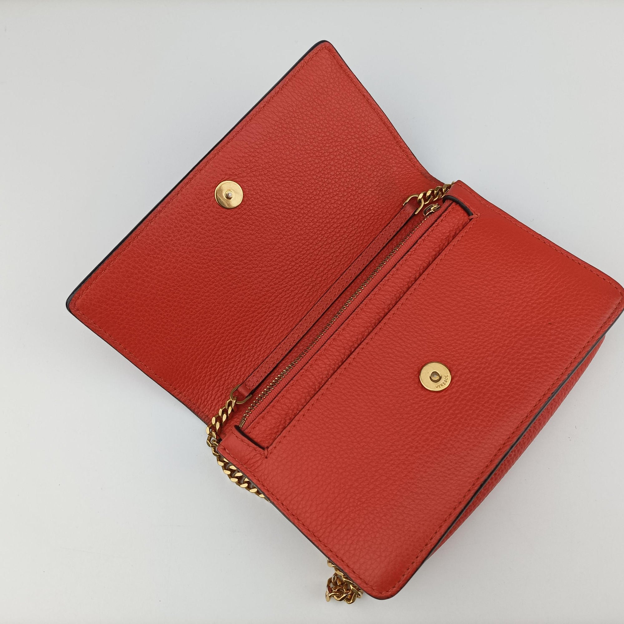 Vintage VERSACE Medusa Orange Leather  shoulderbag | stylenewstar
