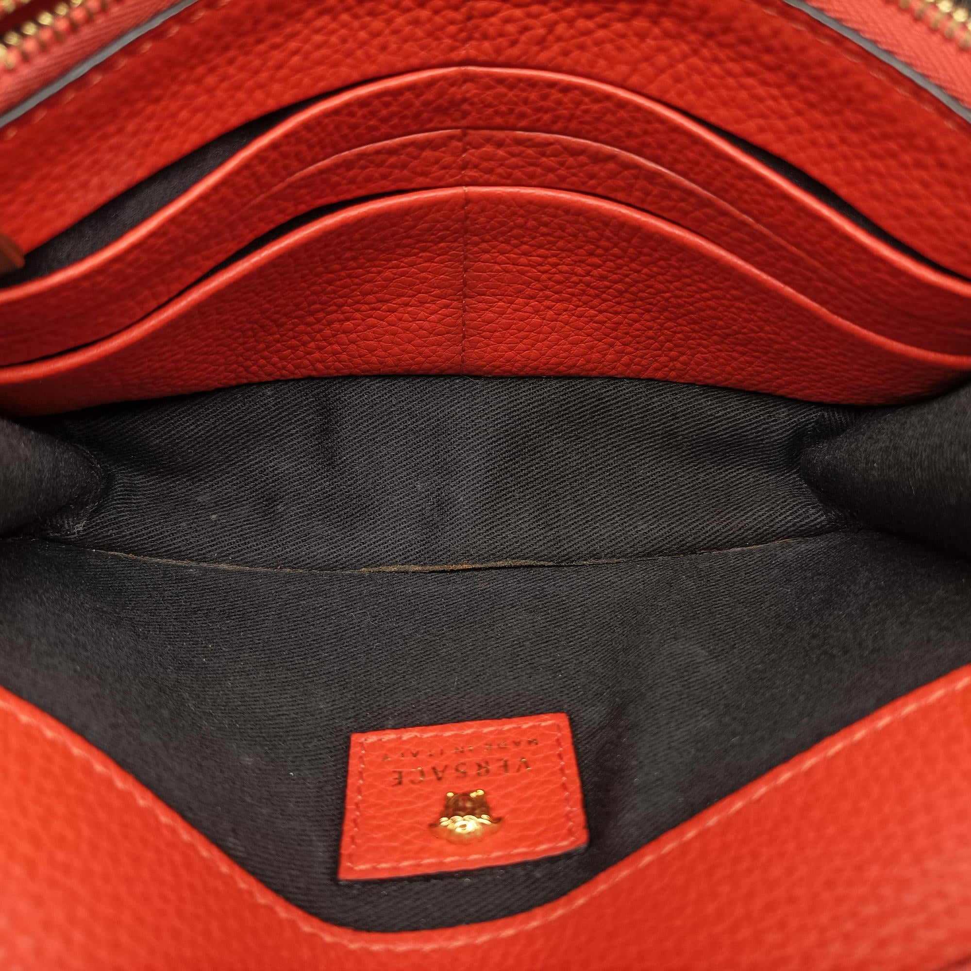Vintage VERSACE Medusa Orange Leather  shoulderbag | stylenewstar