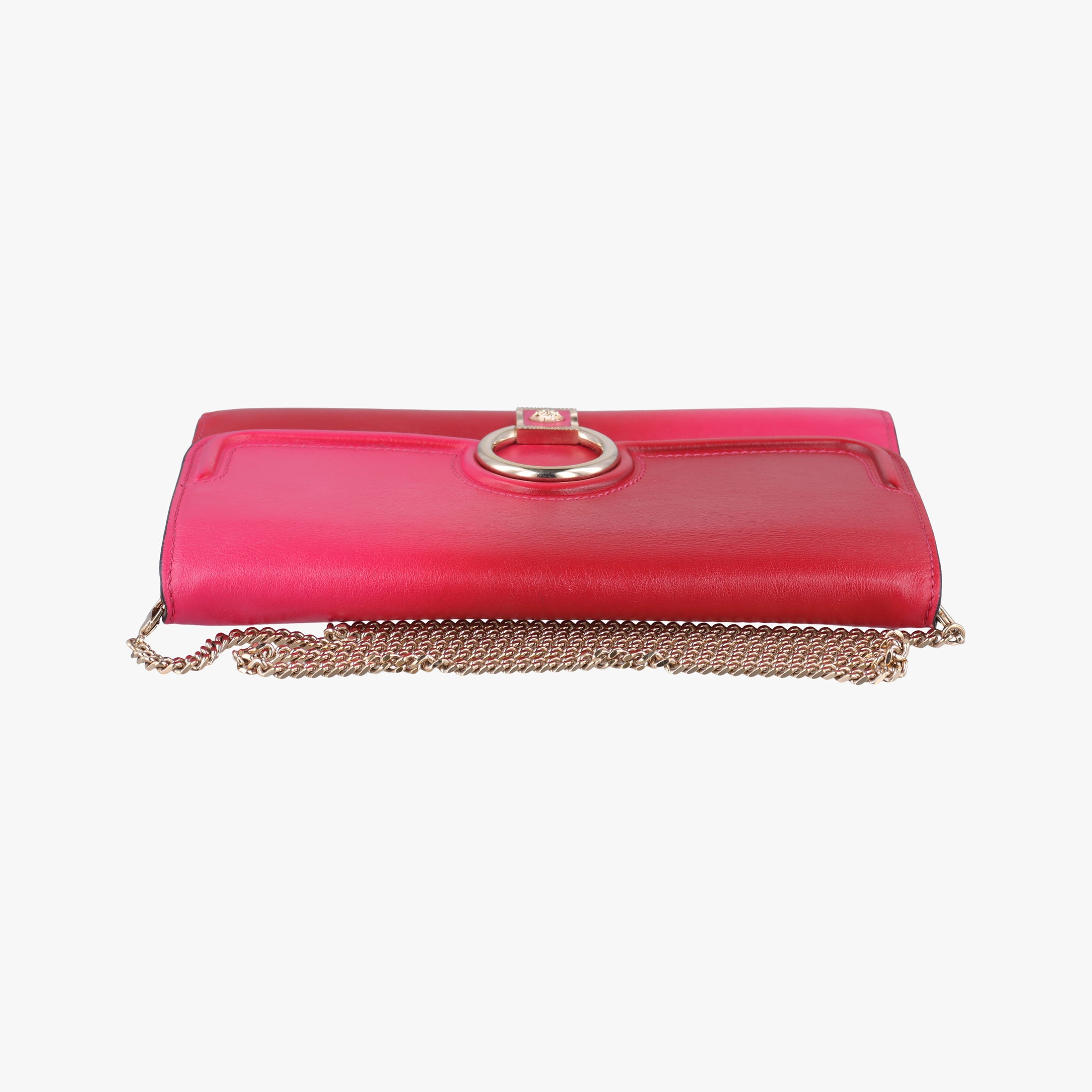Pre-owned VERSACE DV One Medusa  Red Leather  shoulderbag | stylenewstar