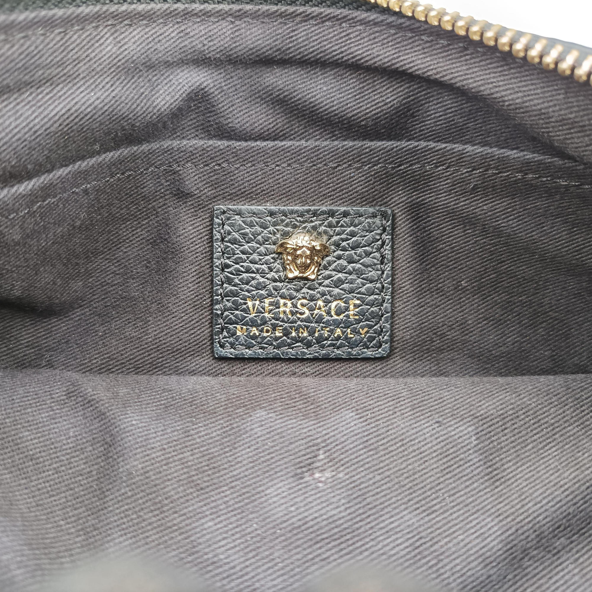 Pre-owned VERSACE La Medusa Black Leather  clutchbag | stylenewstar