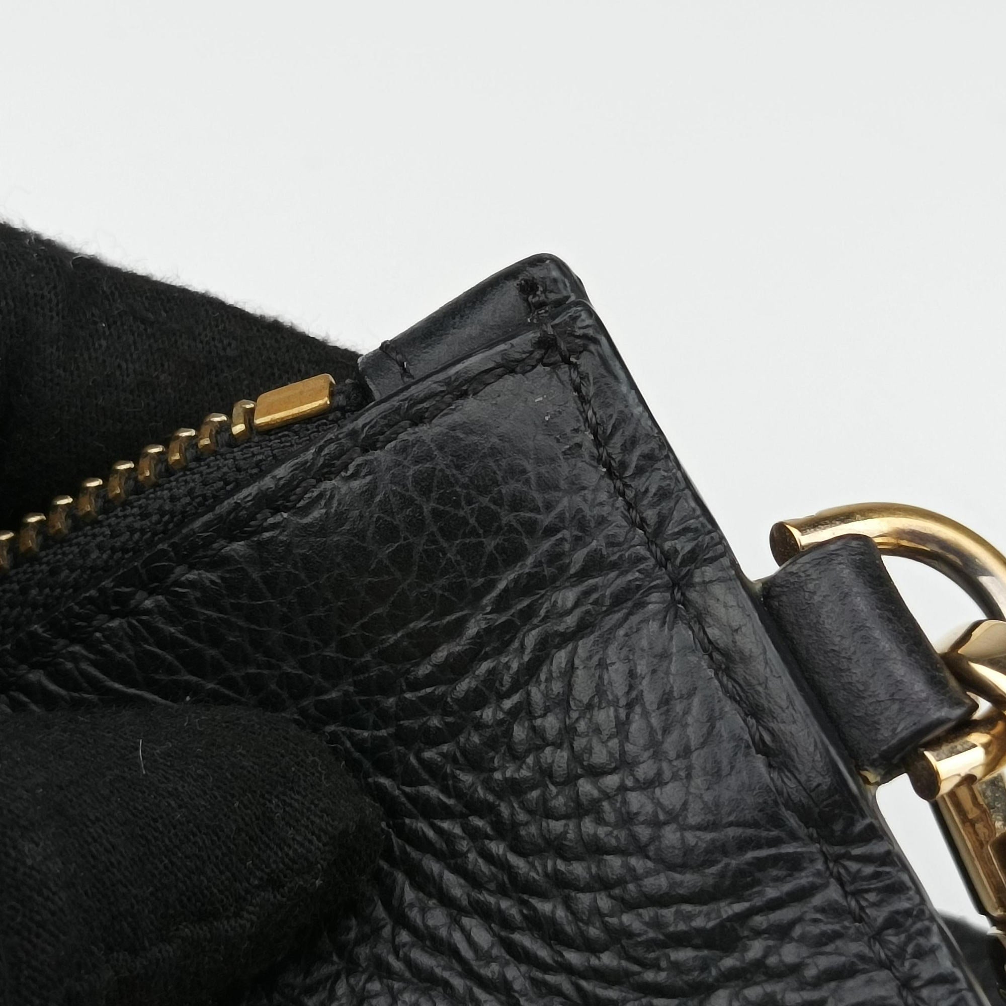 Pre-owned VERSACE La Medusa Black Leather  clutchbag | stylenewstar
