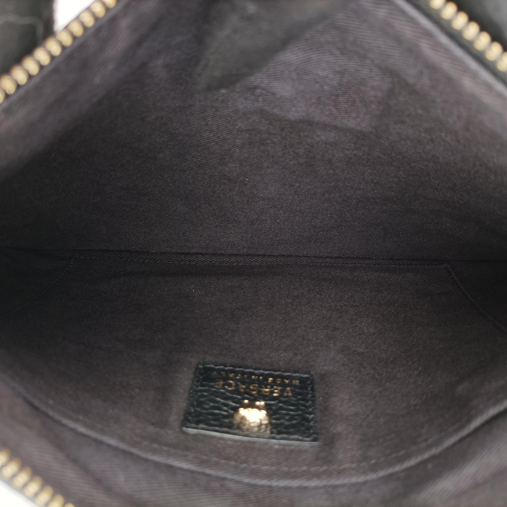Pre-owned VERSACE La Medusa Black Leather  clutchbag | stylenewstar