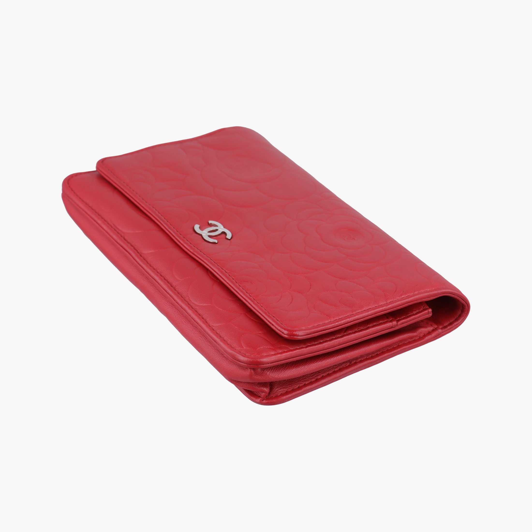 Pre-owned Chanel camellia Red lambskin A47421 shoulderbag | stylenewstar