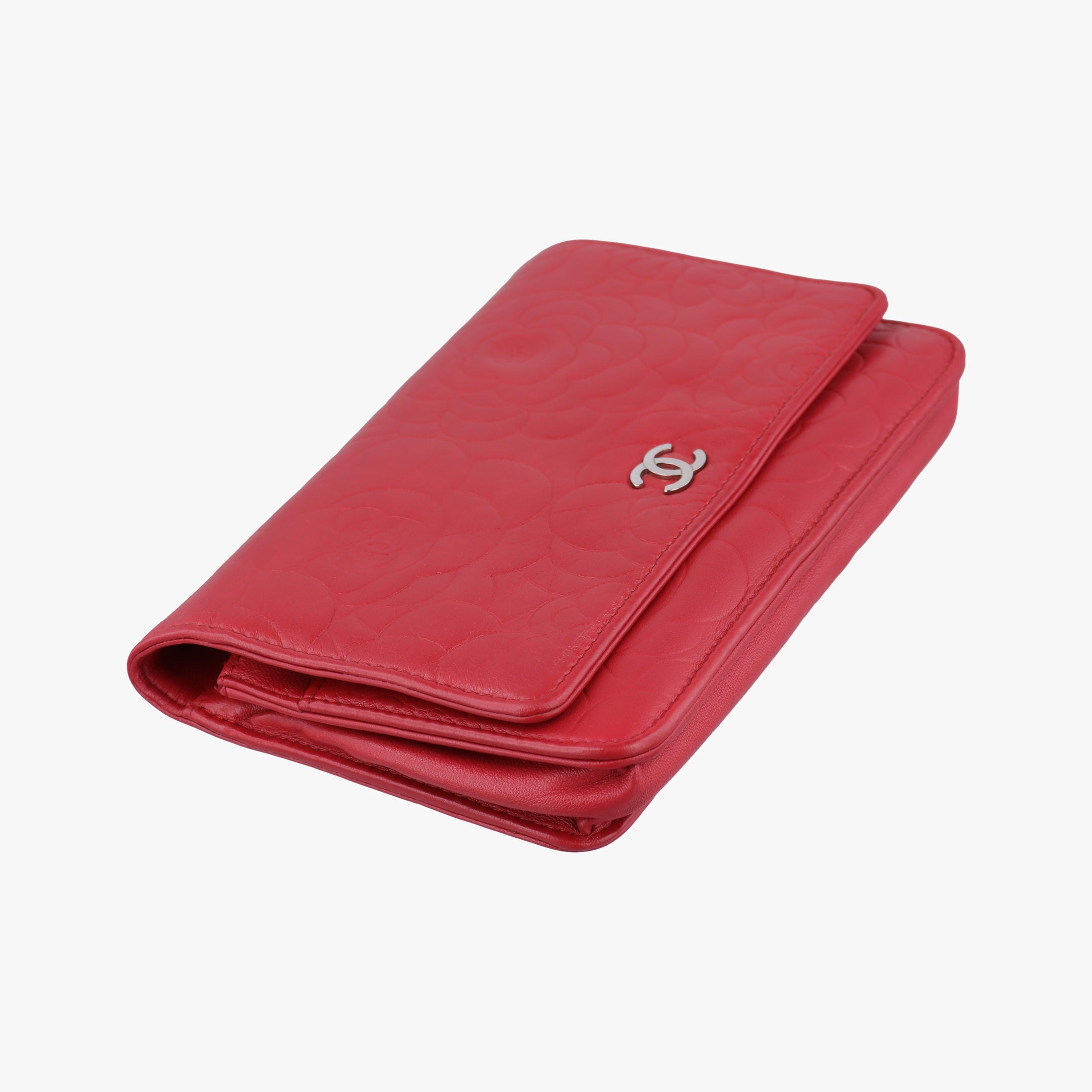 Pre-owned Chanel camellia Red lambskin A47421 shoulderbag | stylenewstar