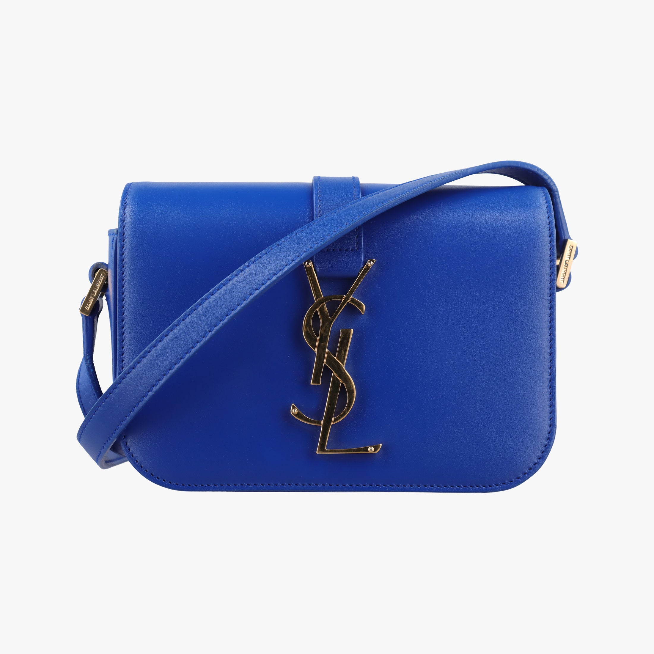 Pre-owned Yves Saint Laurent monogram university Blue Leather 367079 shoulderbag | stylenewstar