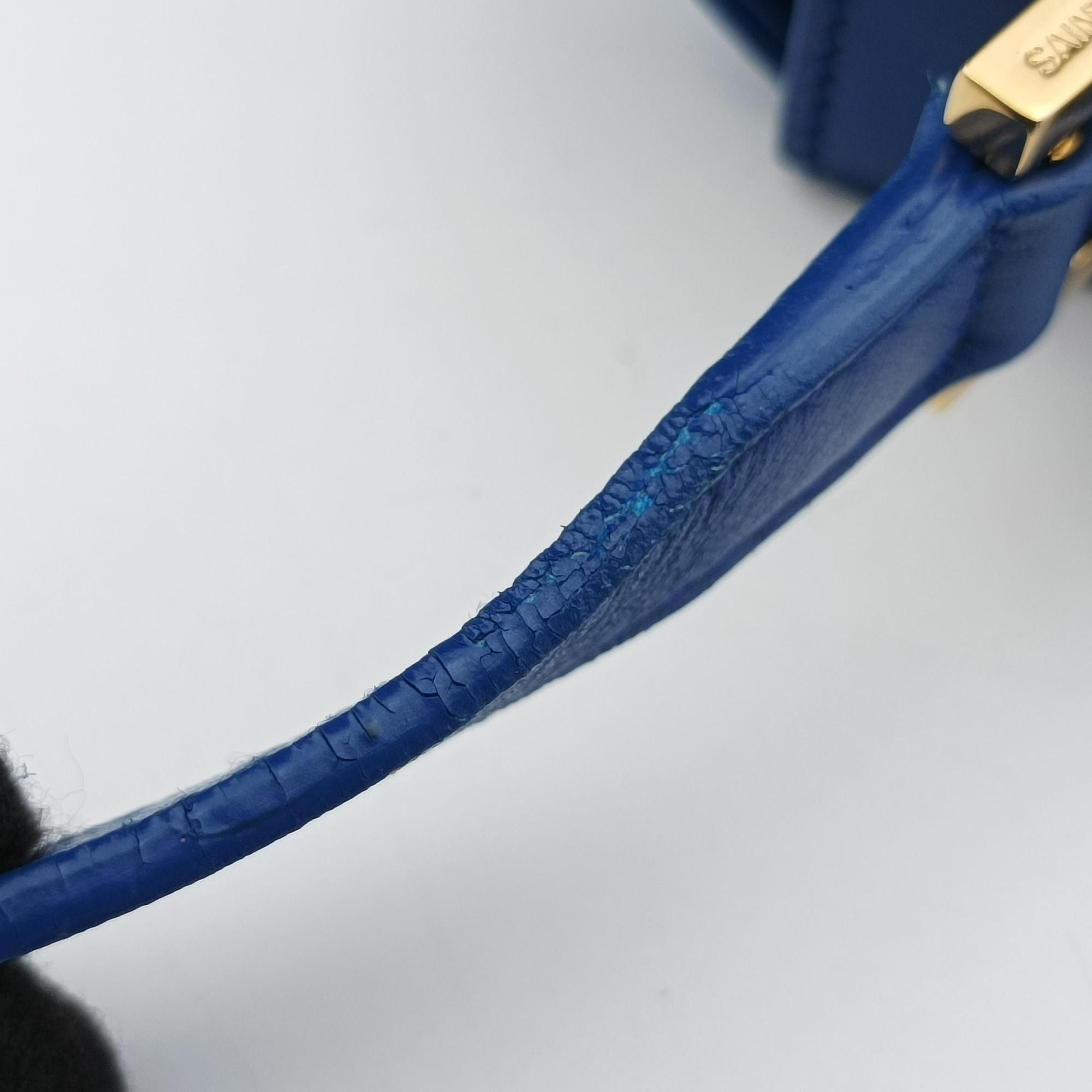 Pre-owned Yves Saint Laurent monogram university Blue Leather 367079 shoulderbag | stylenewstar