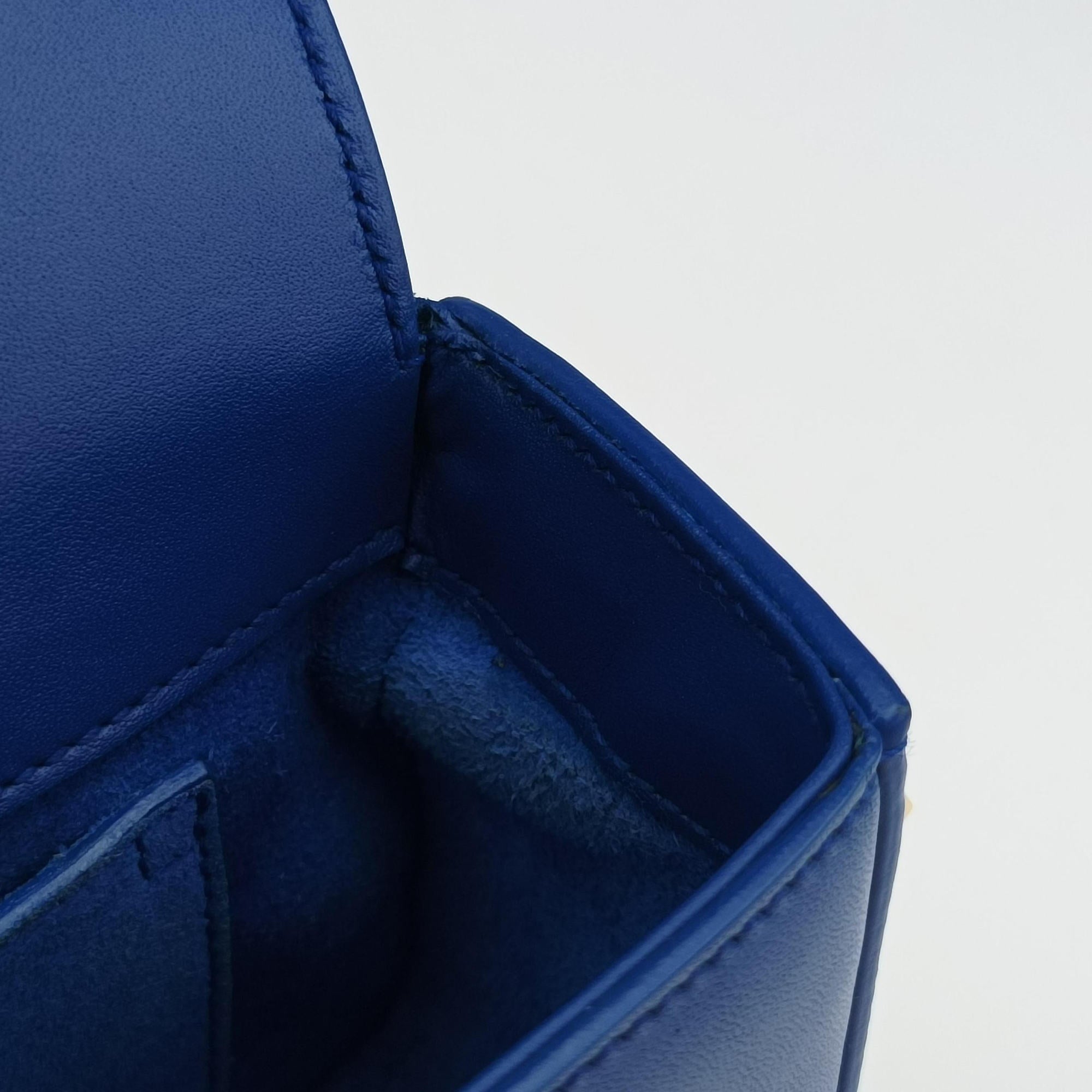 Pre-owned Yves Saint Laurent monogram university Blue Leather 367079 shoulderbag | stylenewstar