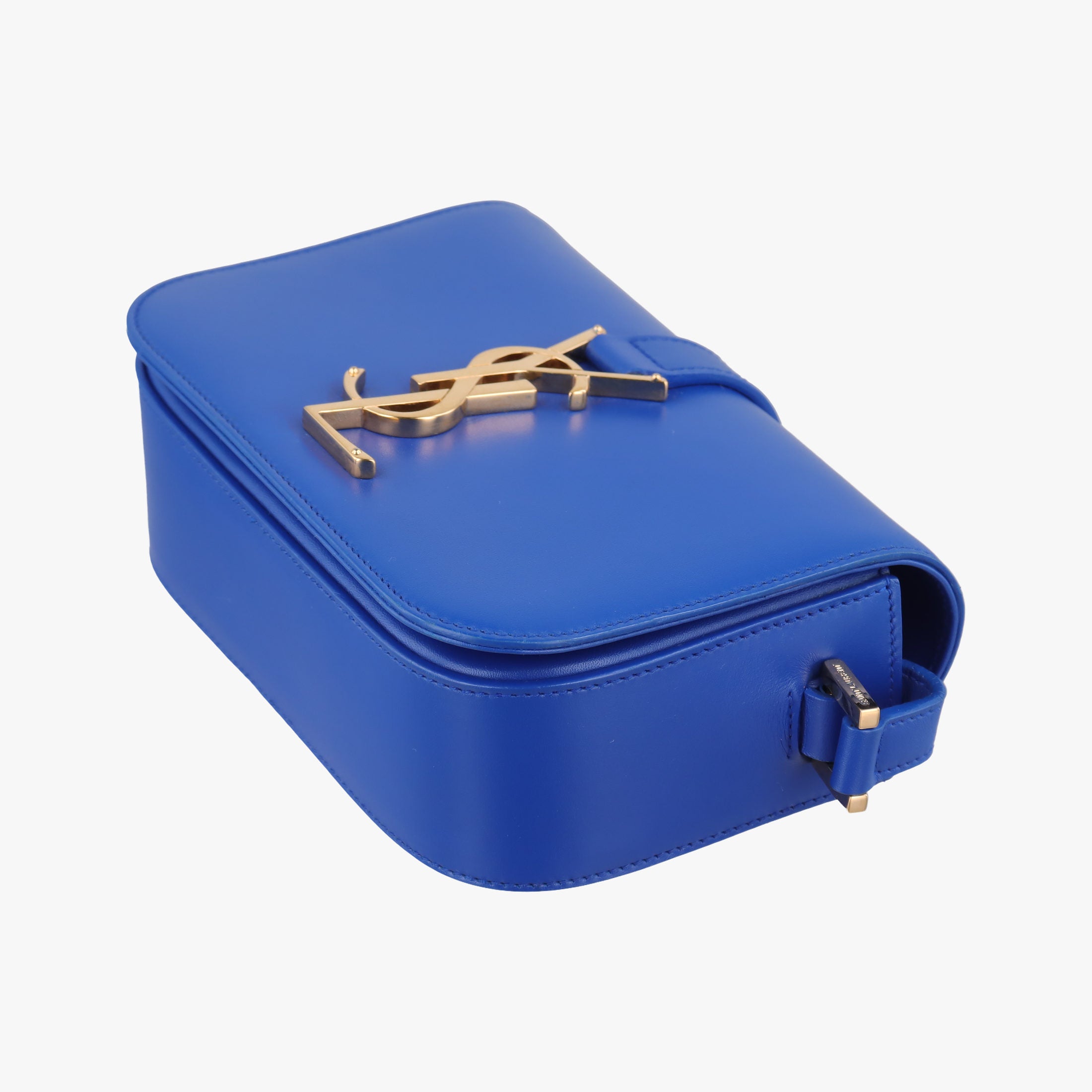Pre-owned Yves Saint Laurent monogram university Blue Leather 367079 shoulderbag | stylenewstar