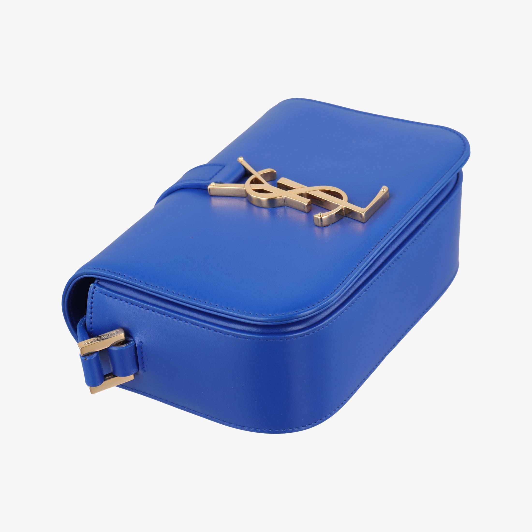 Pre-owned Yves Saint Laurent monogram university Blue Leather 367079 shoulderbag | stylenewstar