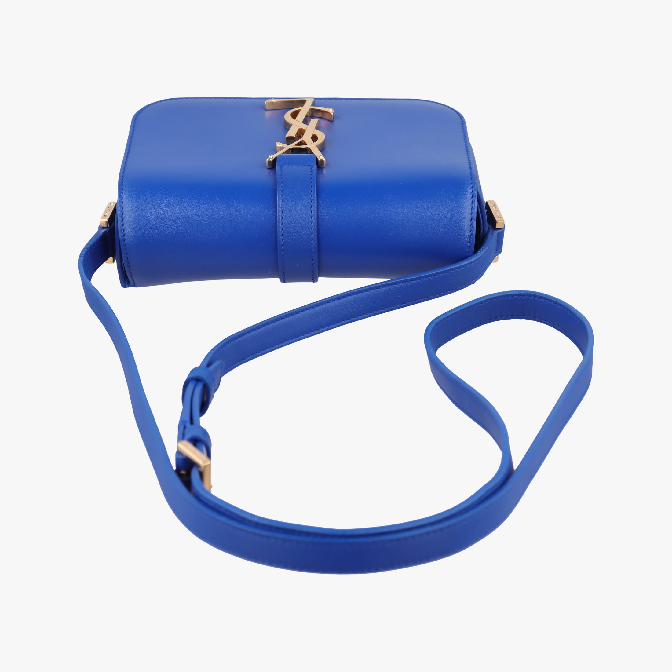 Pre-owned Yves Saint Laurent monogram university Blue Leather 367079 shoulderbag | stylenewstar