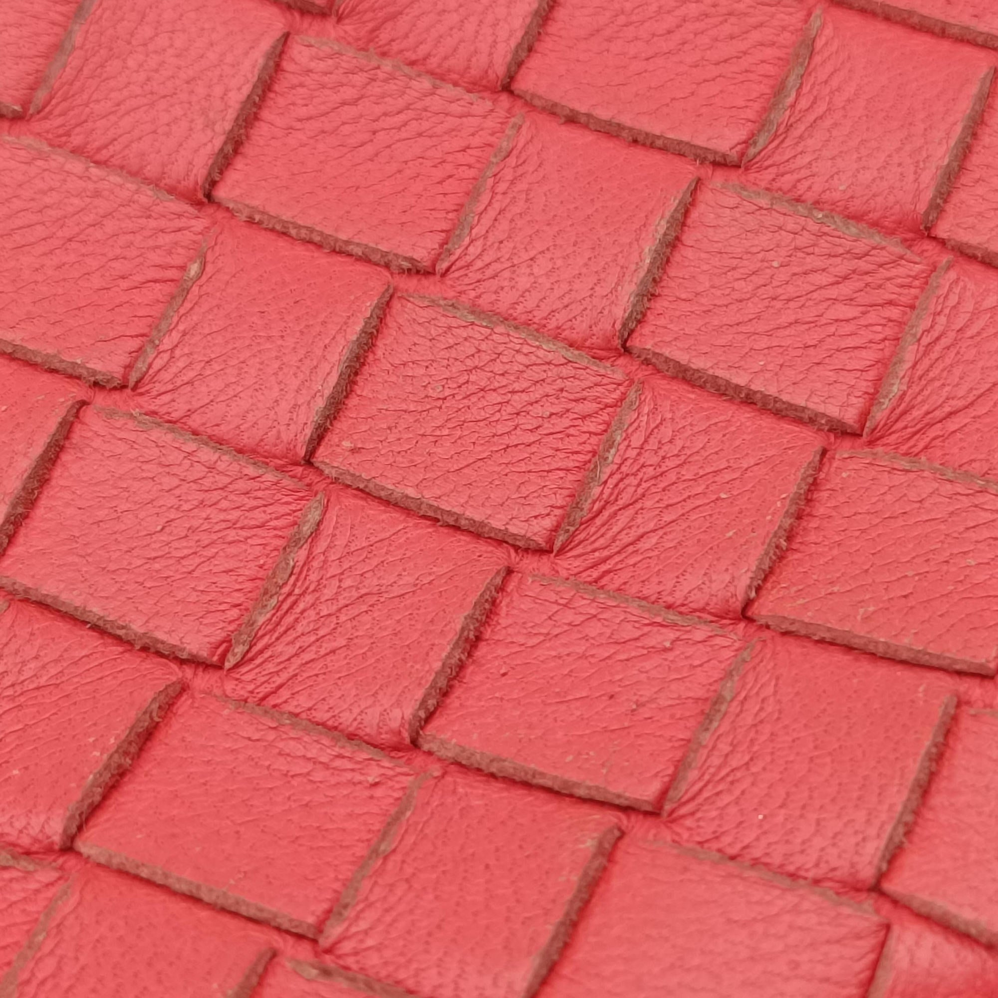Pre-owned Bottega Veneta NODINI Intrecciato Red lambskin  shoulderbag | stylenewstar