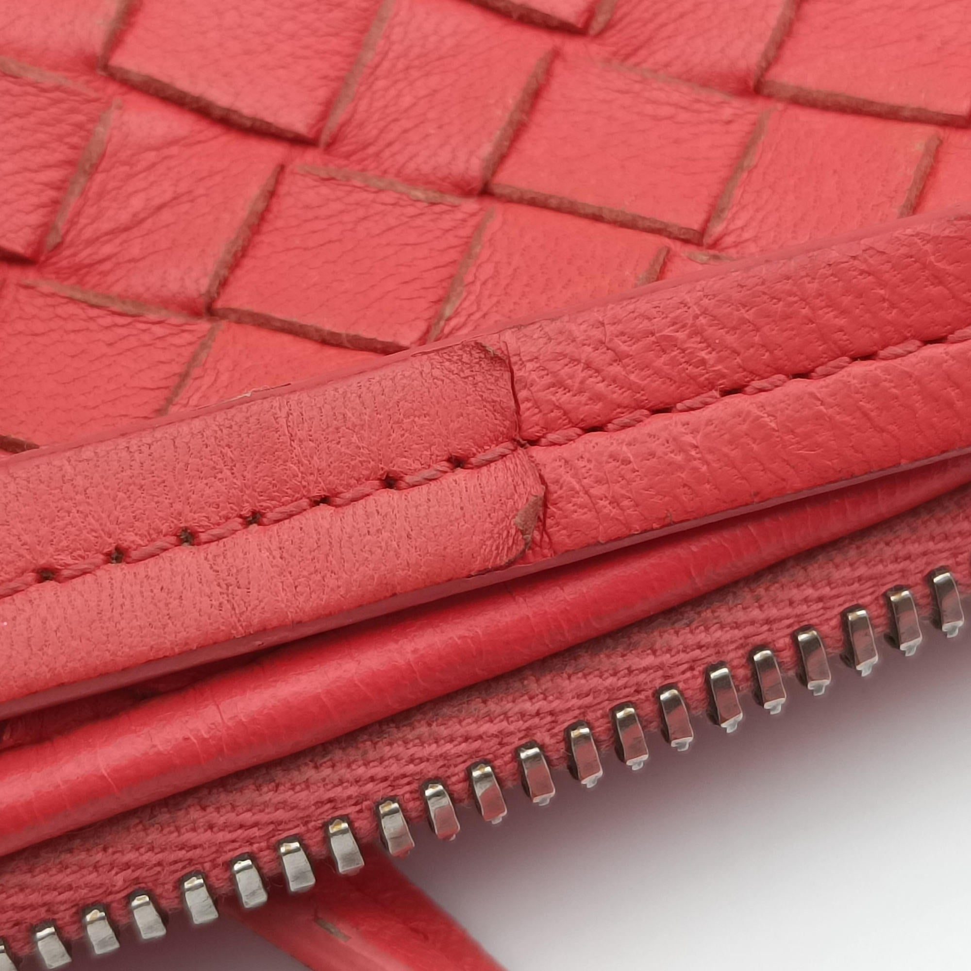 Pre-owned Bottega Veneta NODINI Intrecciato Red lambskin  shoulderbag | stylenewstar