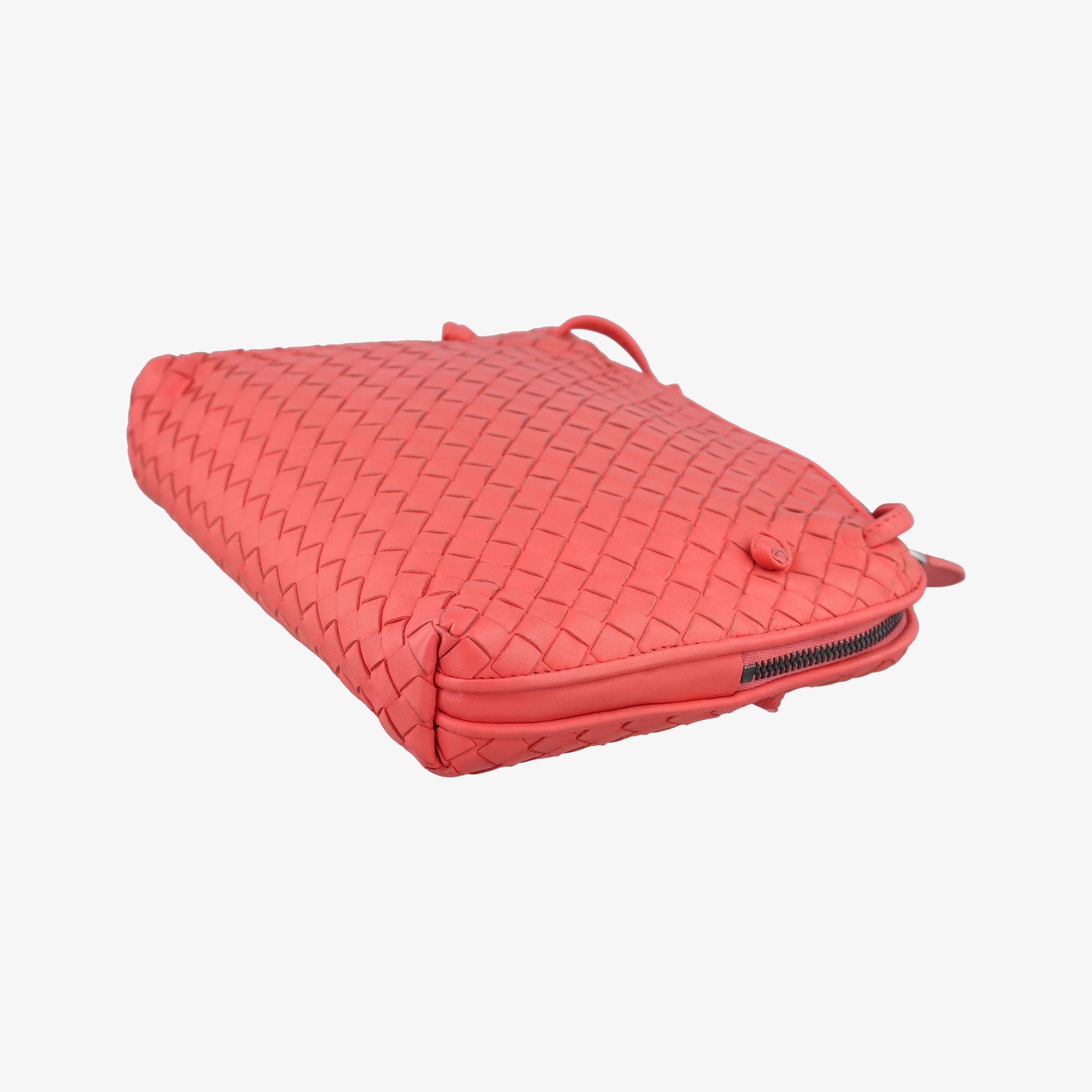 Pre-owned Bottega Veneta NODINI Intrecciato Red lambskin  shoulderbag | stylenewstar