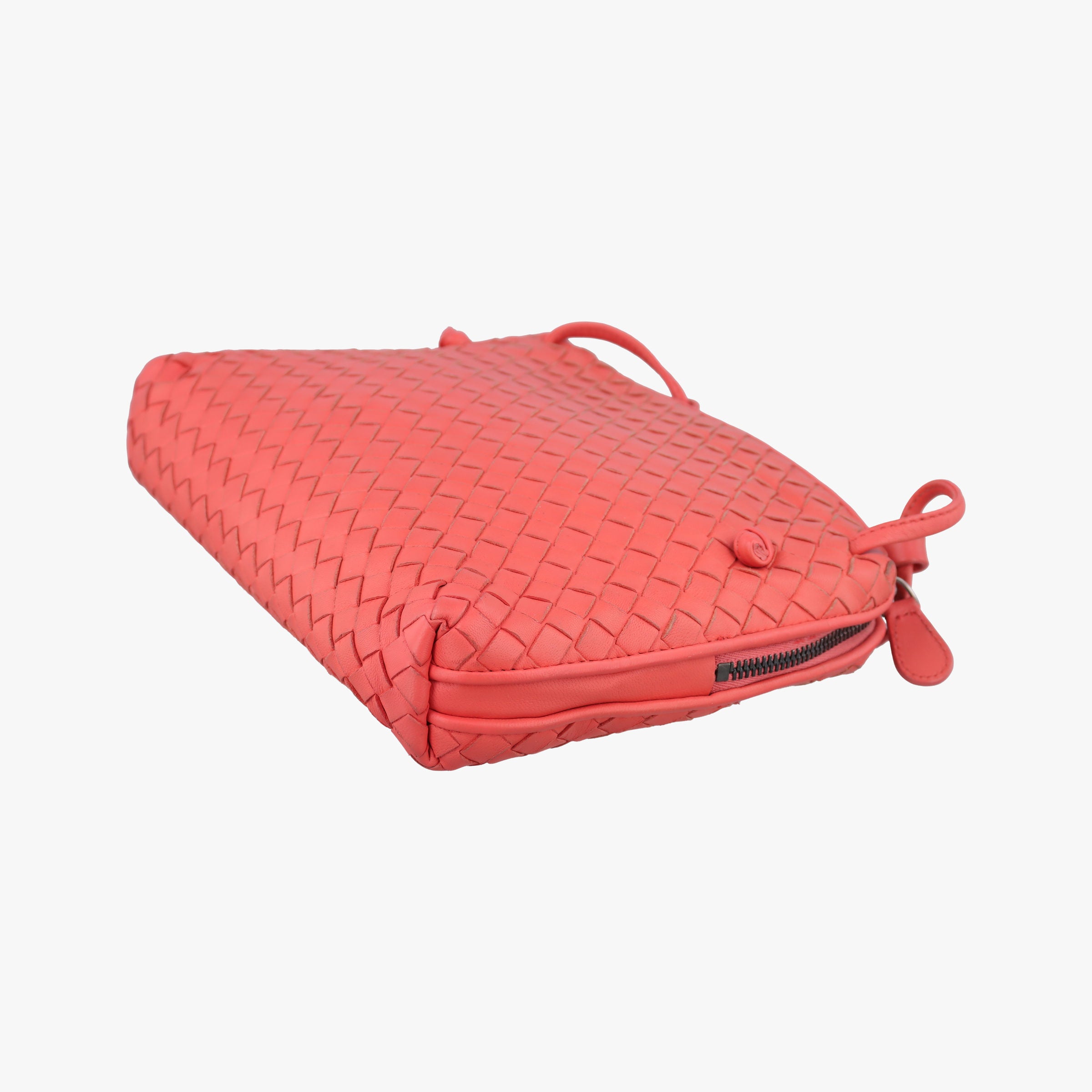 Pre-owned Bottega Veneta NODINI Intrecciato Red lambskin  shoulderbag | stylenewstar