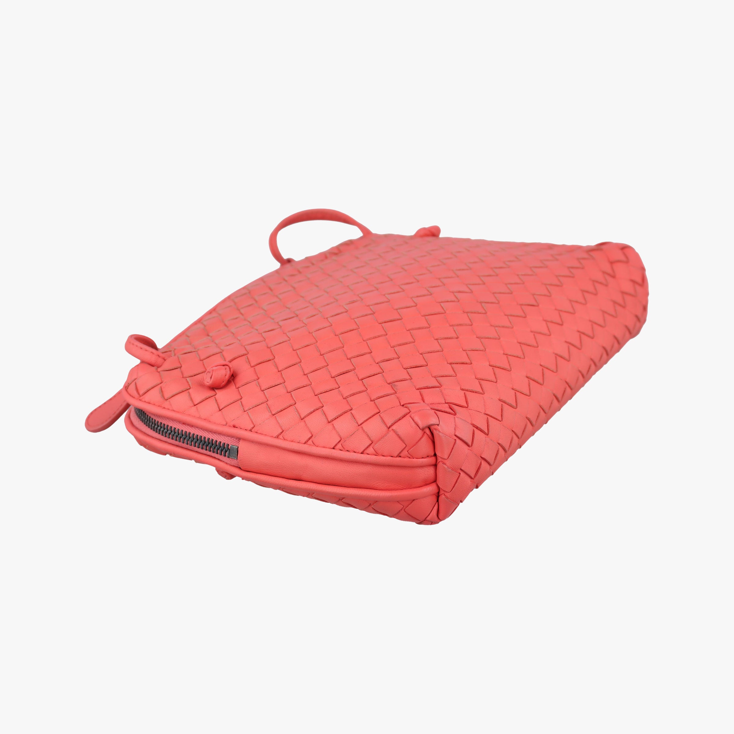 Pre-owned Bottega Veneta NODINI Intrecciato Red lambskin  shoulderbag | stylenewstar