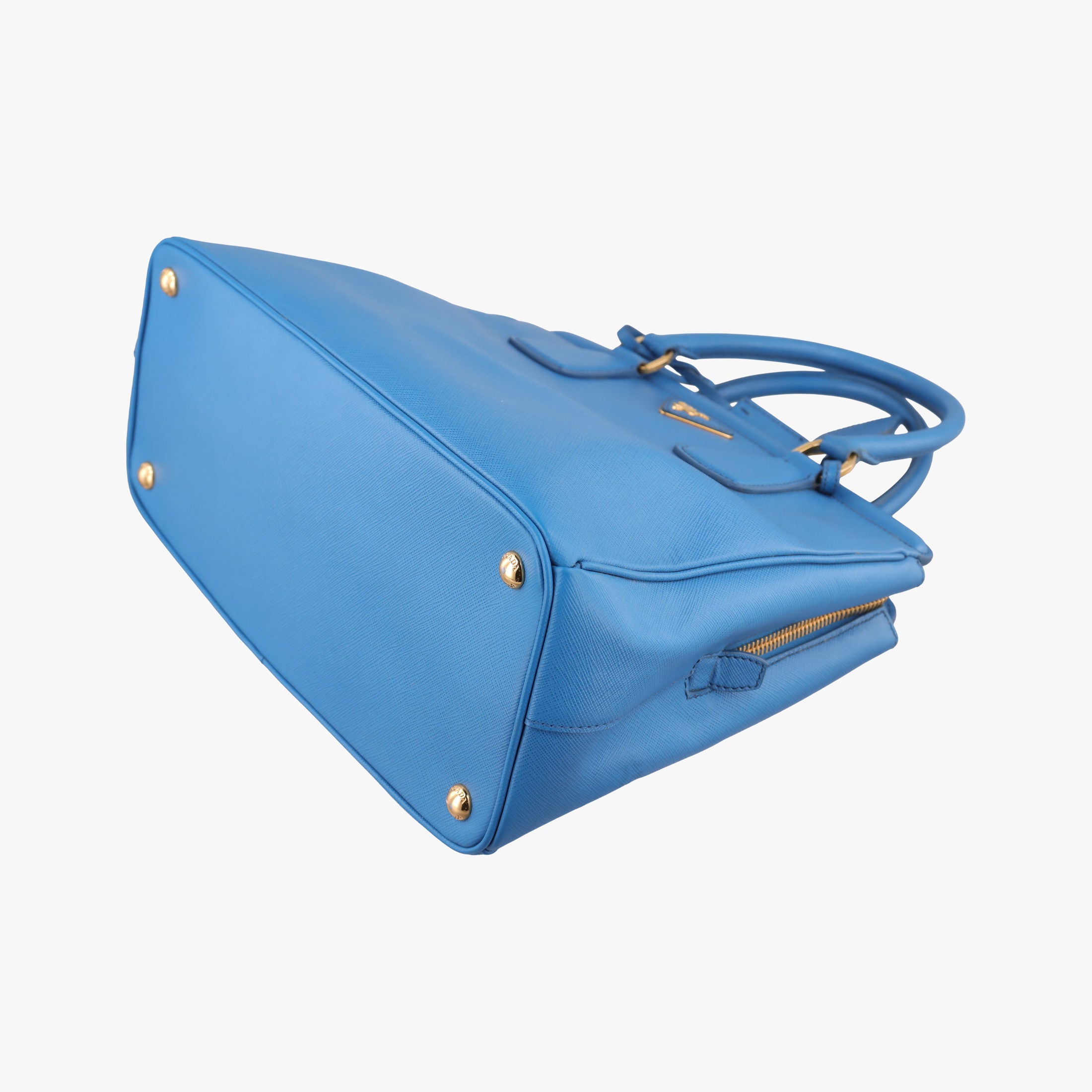Pre-owned Prada Promenade Blue SAFFIANO Leather BN2538 handbag | stylenewstar