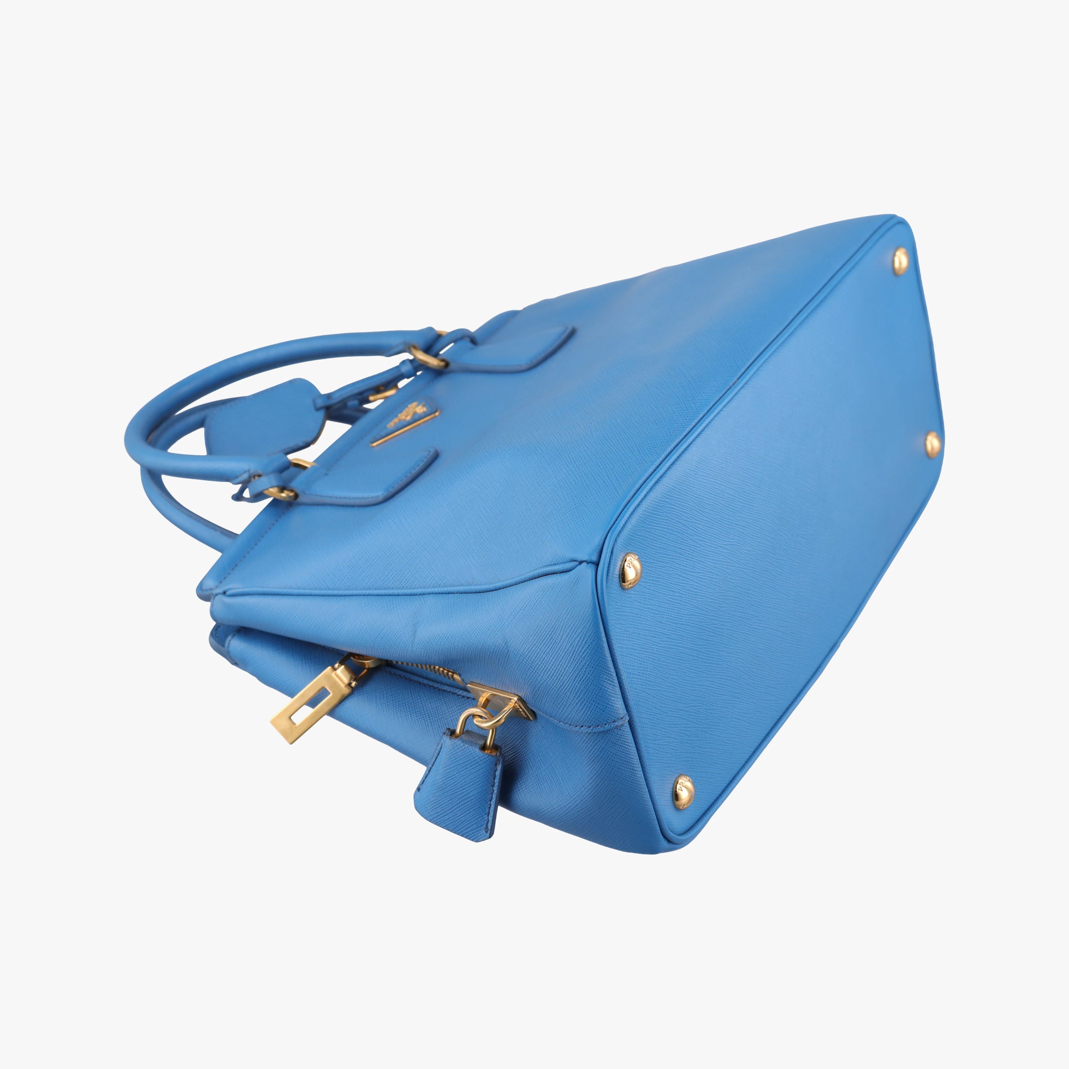 Pre-owned Prada Promenade Blue SAFFIANO Leather BN2538 handbag | stylenewstar