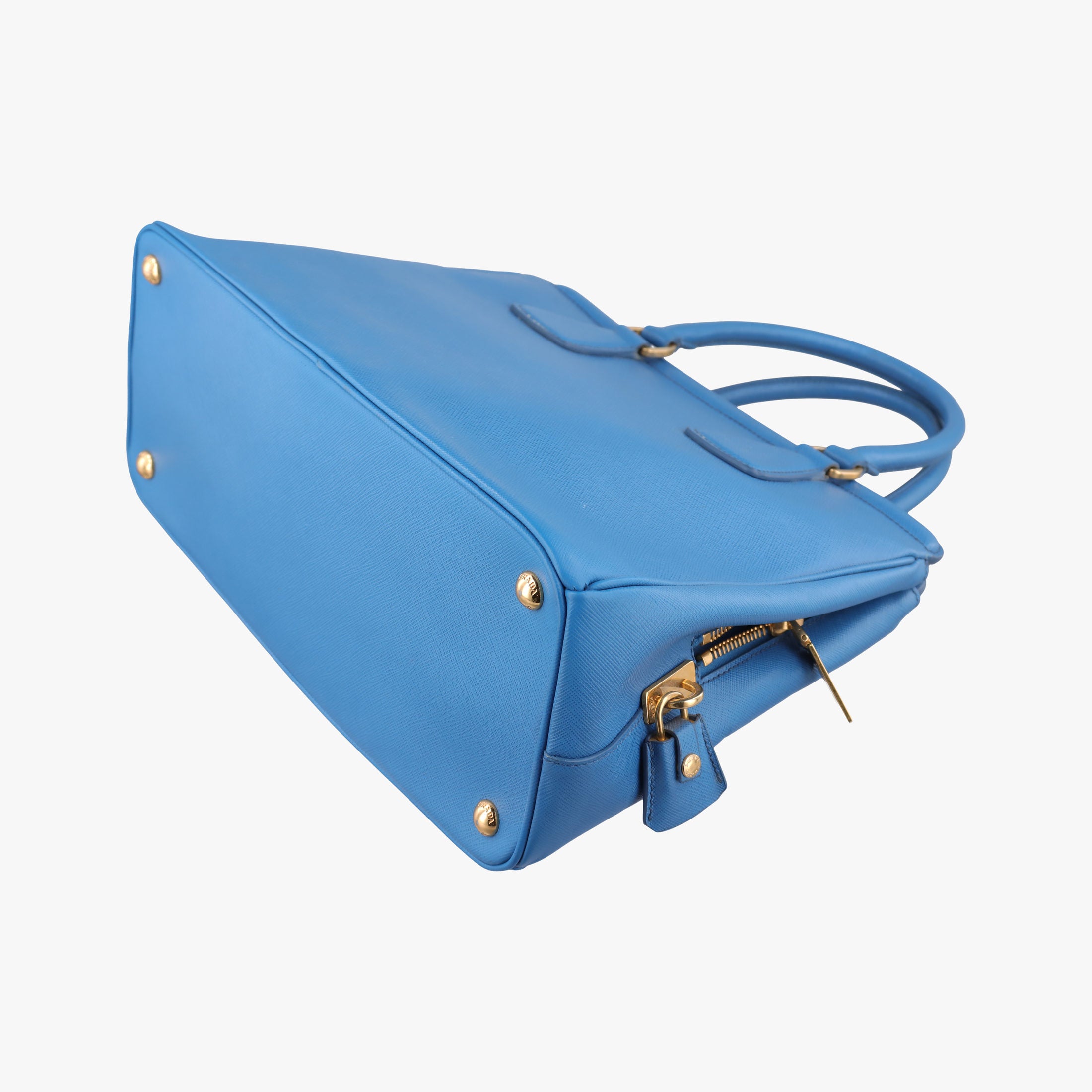 Pre-owned Prada Promenade Blue SAFFIANO Leather BN2538 handbag | stylenewstar