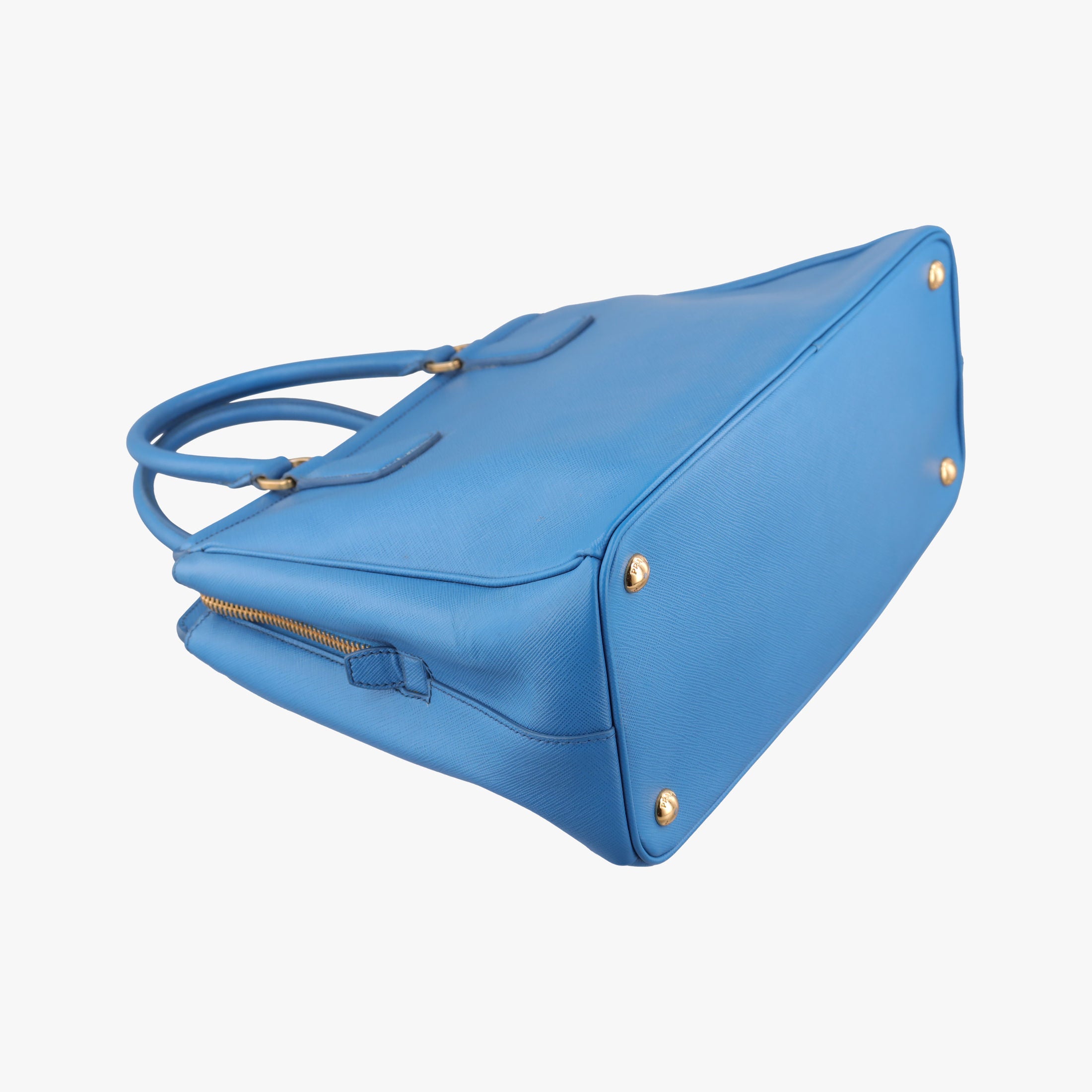 Pre-owned Prada Promenade Blue SAFFIANO Leather BN2538 handbag | stylenewstar