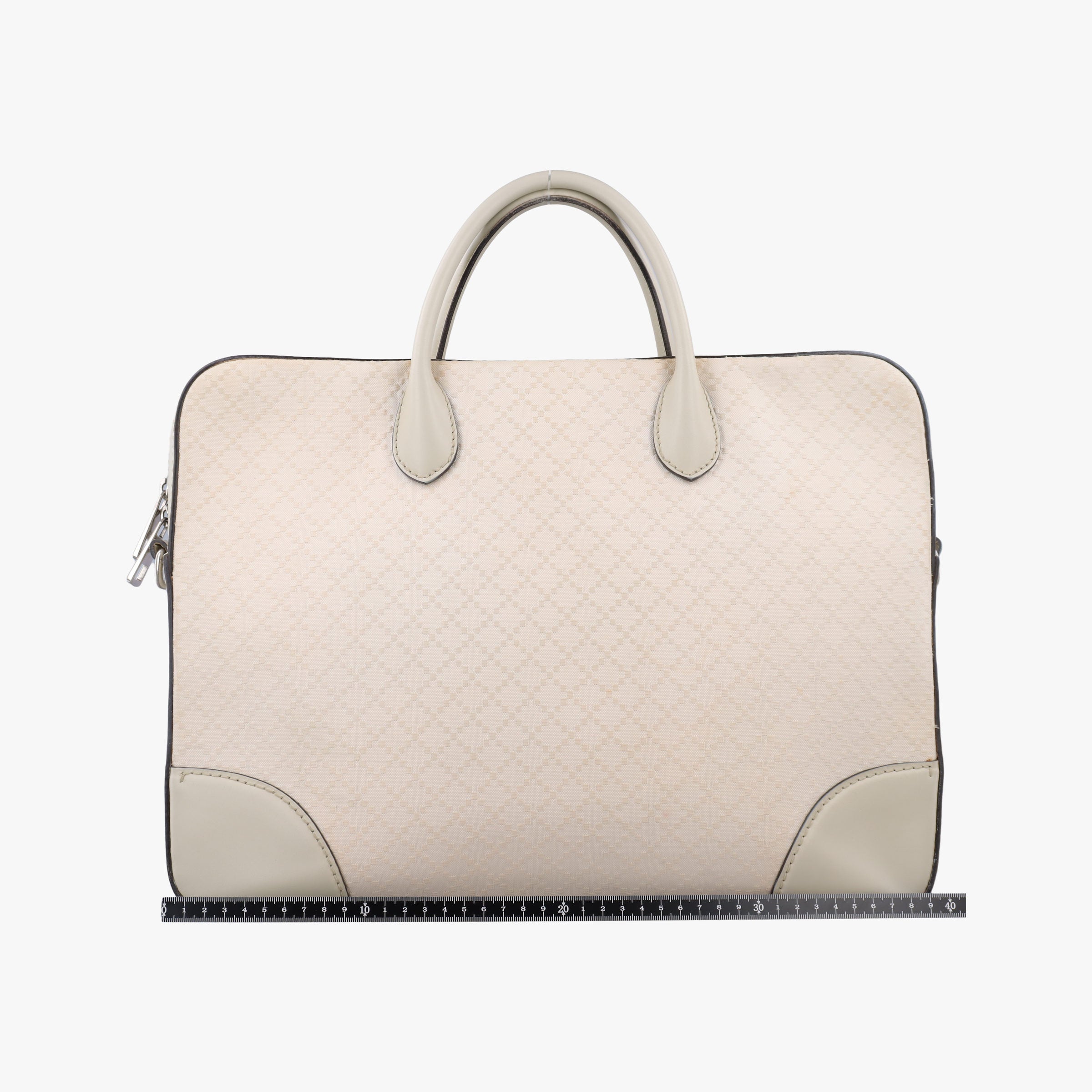 Pre-owned Gucci Bright Diamante White PVC coated canvas×Leather 285445 shoulderbag | stylenewstar