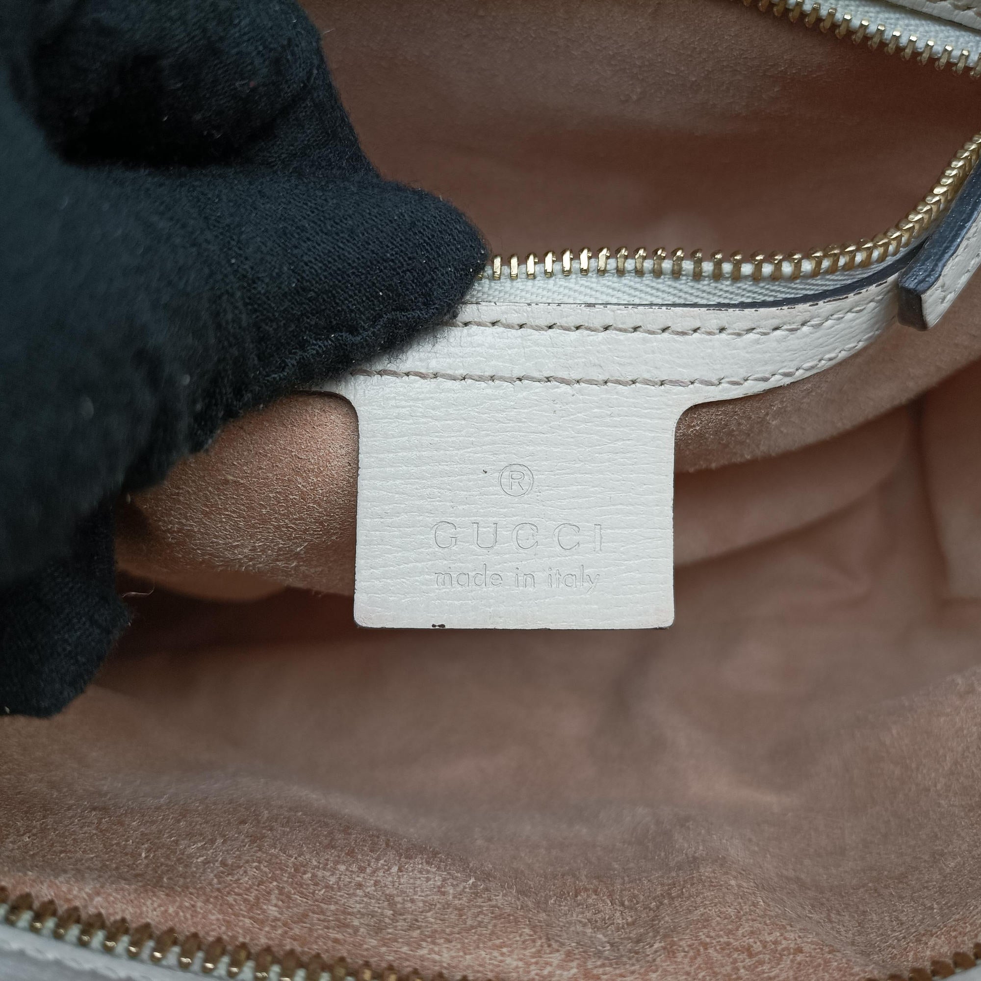 Vintage Gucci Horsebit 1955 beige×white PVC coated canvas×Leather 645454 shoulderbag | stylenewstar