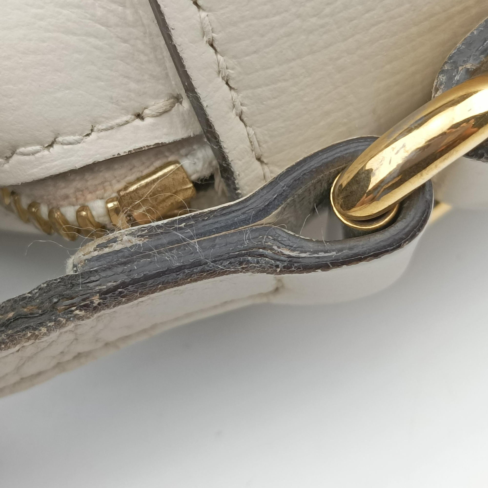 Vintage Gucci Horsebit 1955 beige×white PVC coated canvas×Leather 645454 shoulderbag | stylenewstar