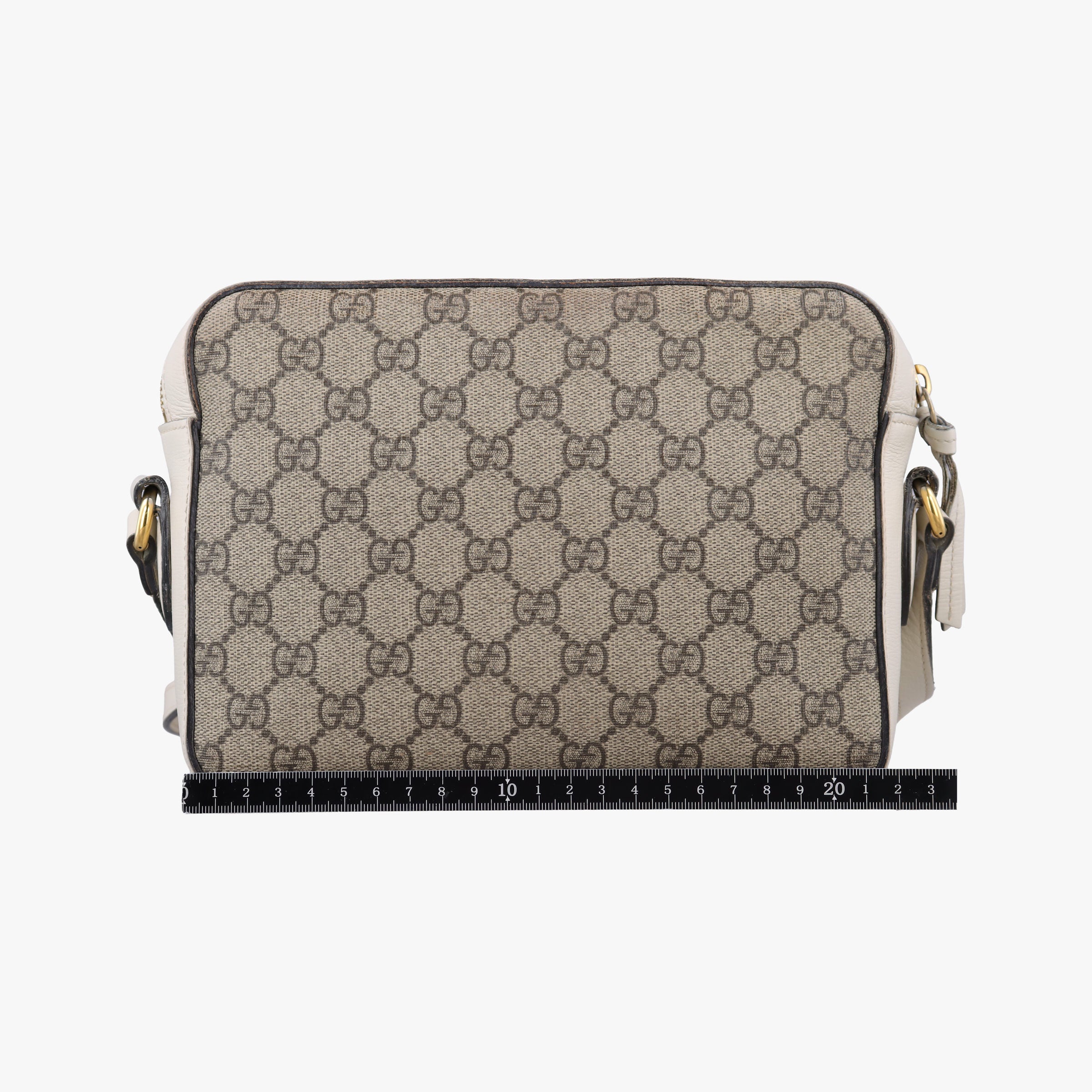 Vintage Gucci Horsebit 1955 beige×white PVC coated canvas×Leather 645454 shoulderbag | stylenewstar