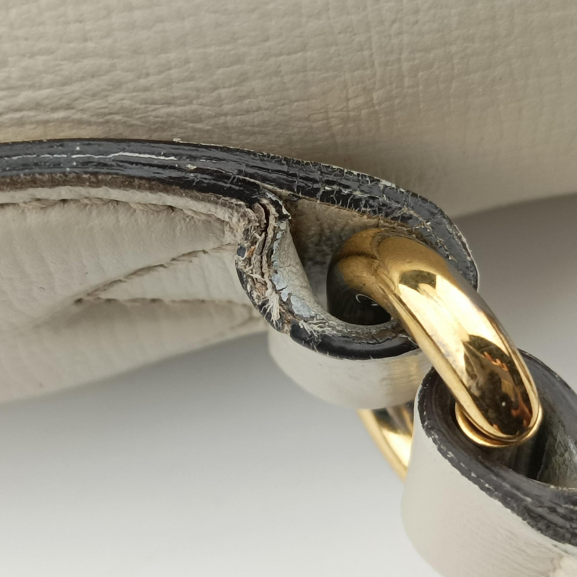 Vintage Gucci Horsebit 1955 beige×white PVC coated canvas×Leather 645454 shoulderbag | stylenewstar