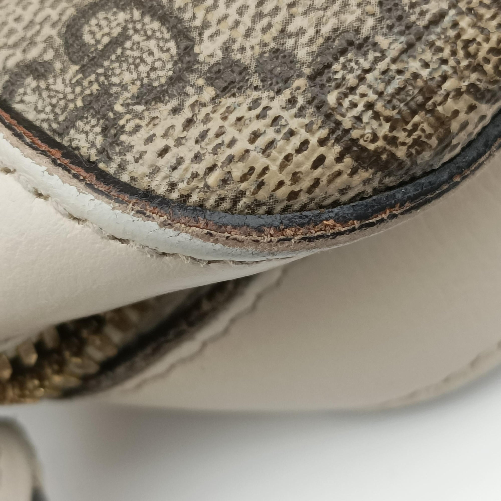 Vintage Gucci Horsebit 1955 beige×white PVC coated canvas×Leather 645454 shoulderbag | stylenewstar