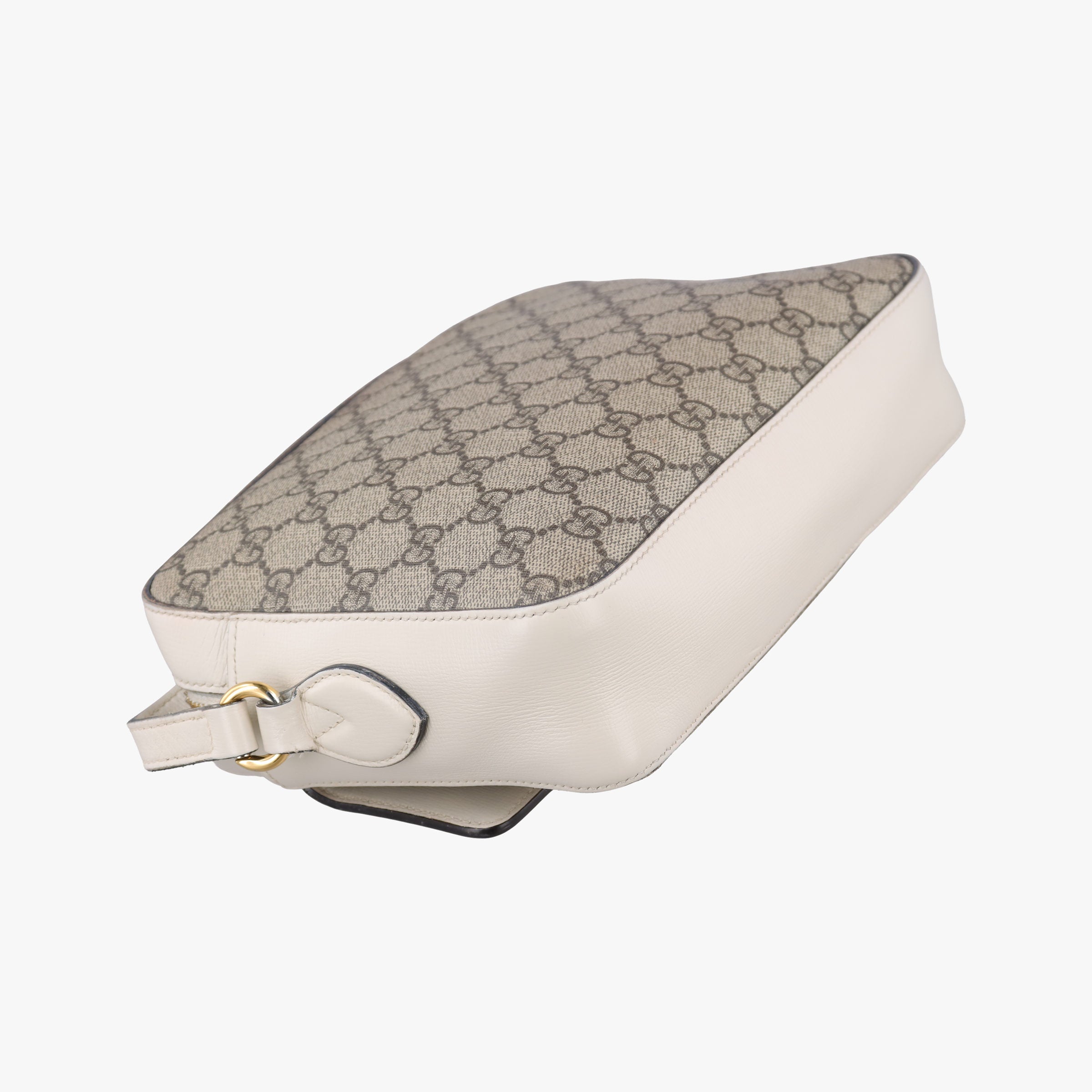 Vintage Gucci Horsebit 1955 beige×white PVC coated canvas×Leather 645454 shoulderbag | stylenewstar