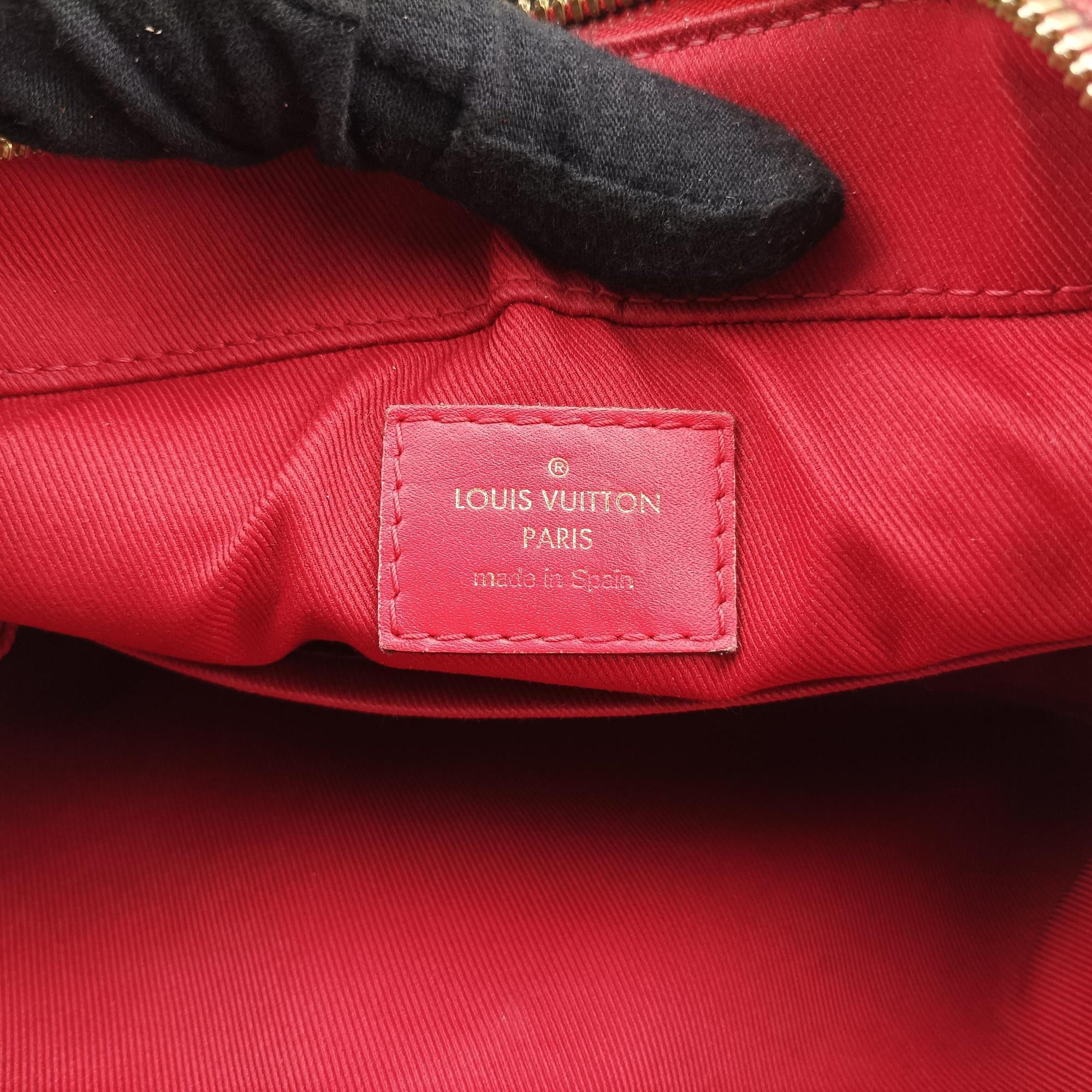 Pre-owned Louis Vuitton SAINTONGE brown×COQUELICOT Monogram Canvas×calf leather M43556 shoulderbag | stylenewstar