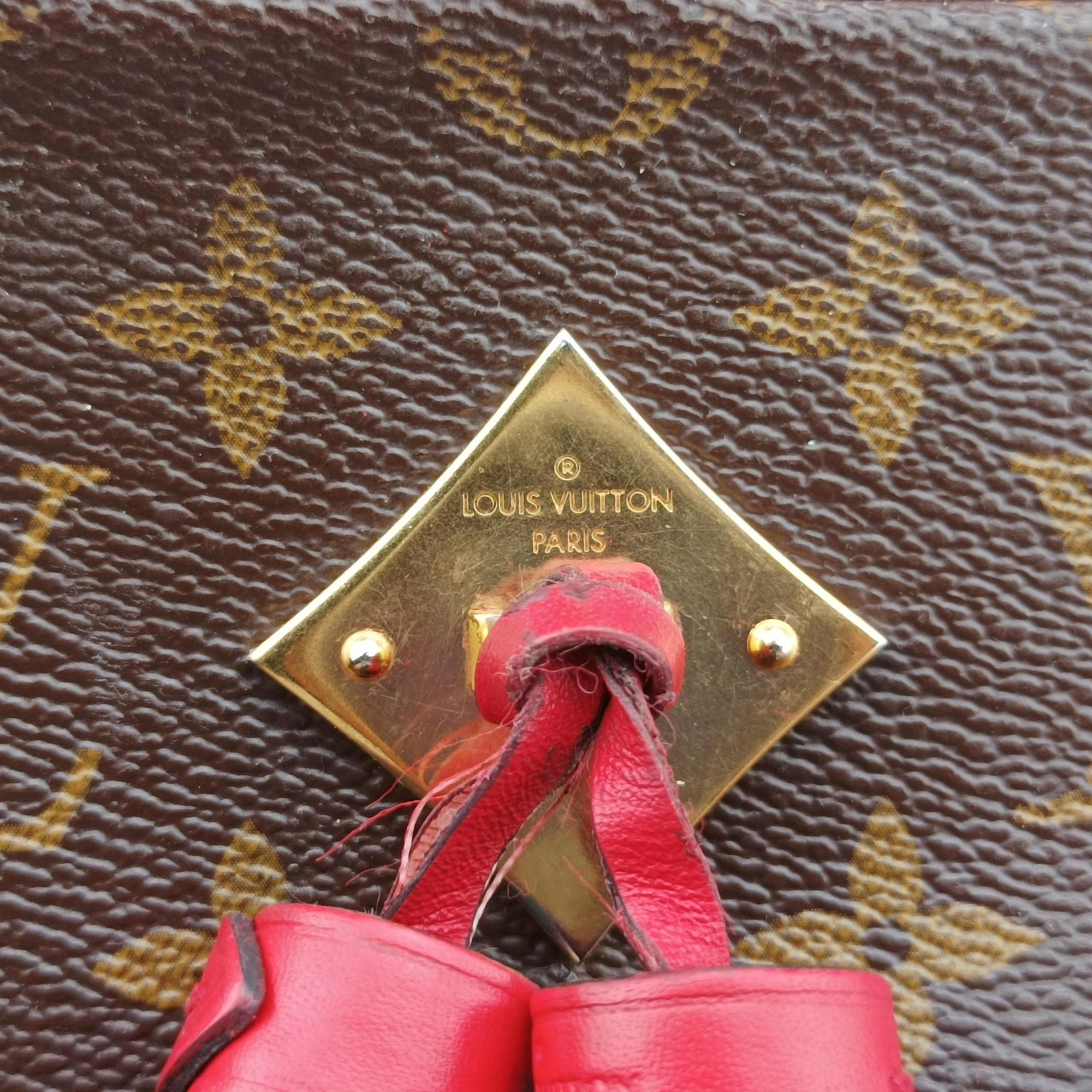 Pre-owned Louis Vuitton SAINTONGE brown×COQUELICOT Monogram Canvas×calf leather M43556 shoulderbag | stylenewstar
