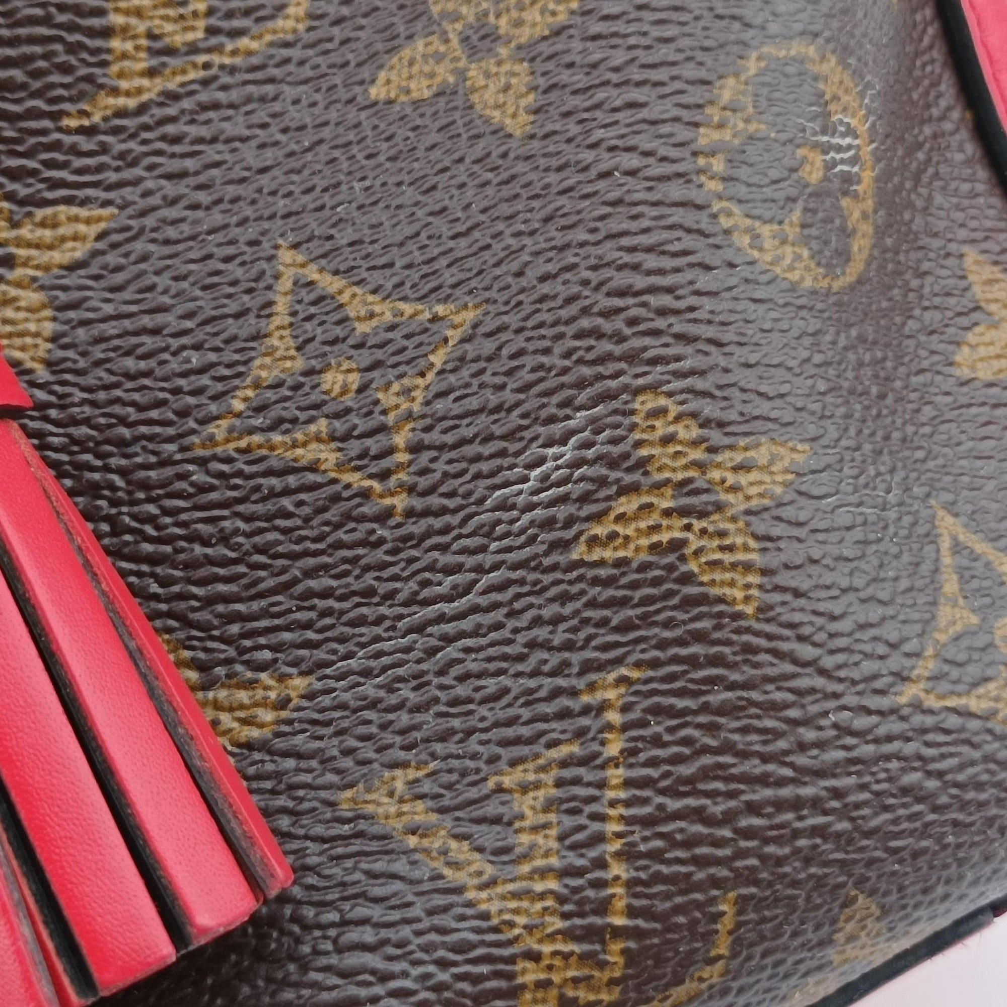 Pre-owned Louis Vuitton SAINTONGE brown×COQUELICOT Monogram Canvas×calf leather M43556 shoulderbag | stylenewstar