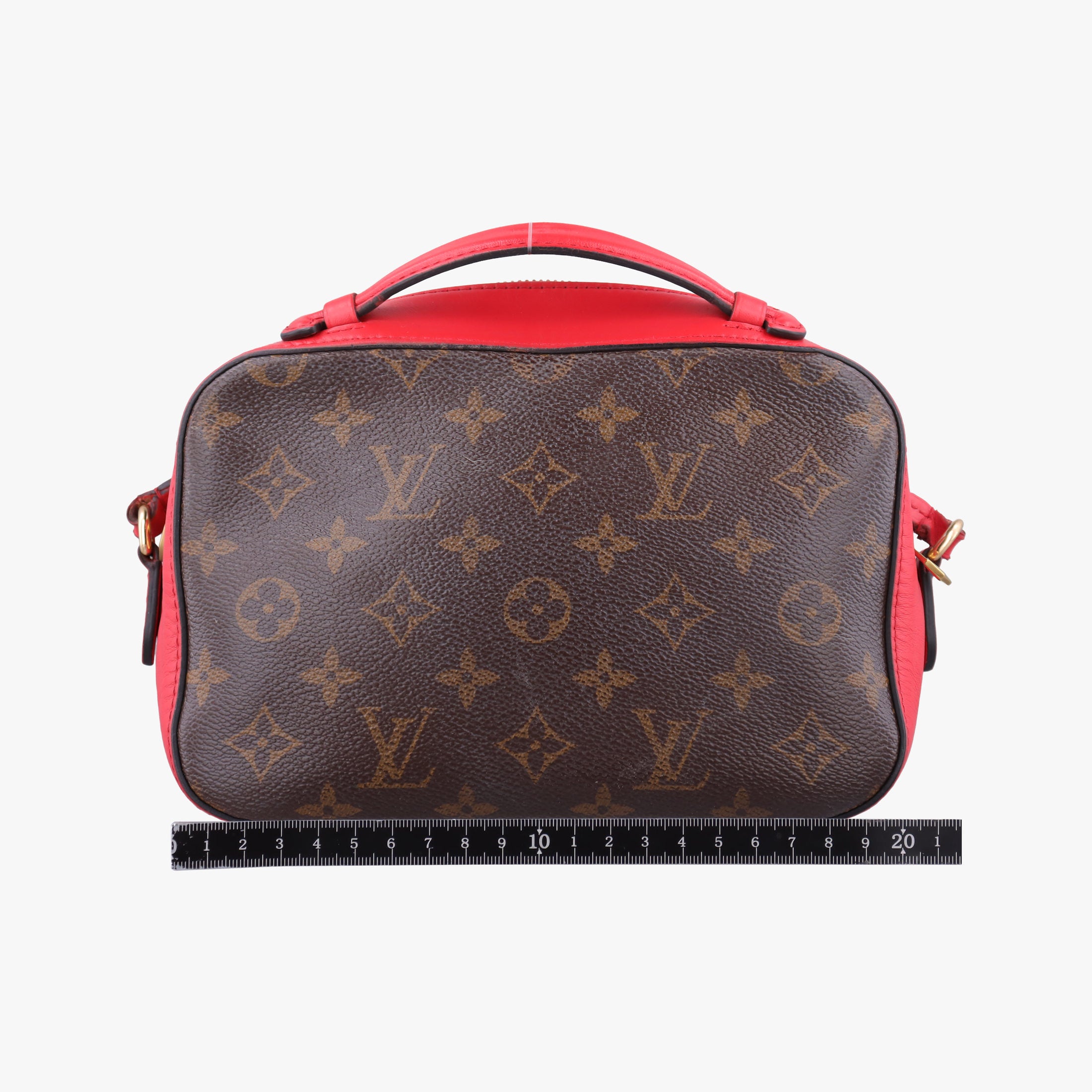 Pre-owned Louis Vuitton SAINTONGE brown×COQUELICOT Monogram Canvas×calf leather M43556 shoulderbag | stylenewstar