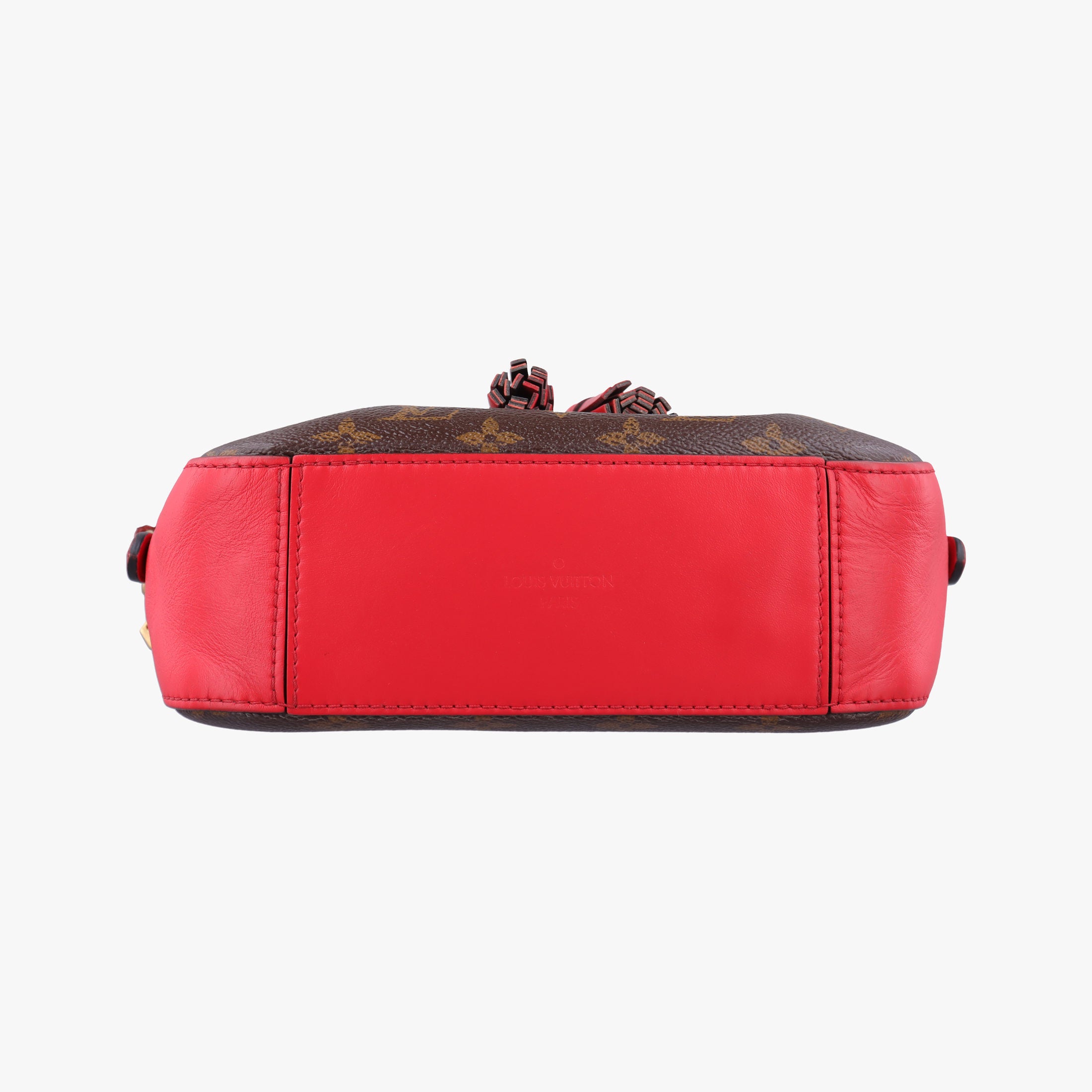 Pre-owned Louis Vuitton SAINTONGE brown×COQUELICOT Monogram Canvas×calf leather M43556 shoulderbag | stylenewstar