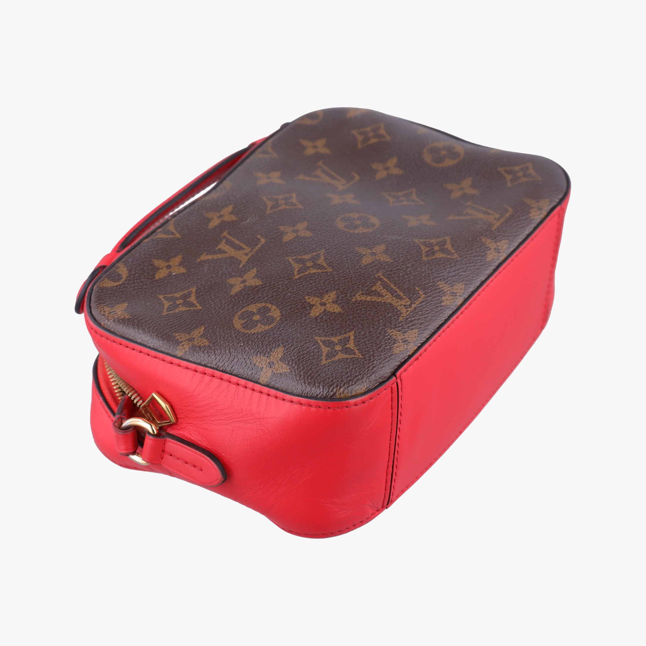 Pre-owned Louis Vuitton SAINTONGE brown×COQUELICOT Monogram Canvas×calf leather M43556 shoulderbag | stylenewstar